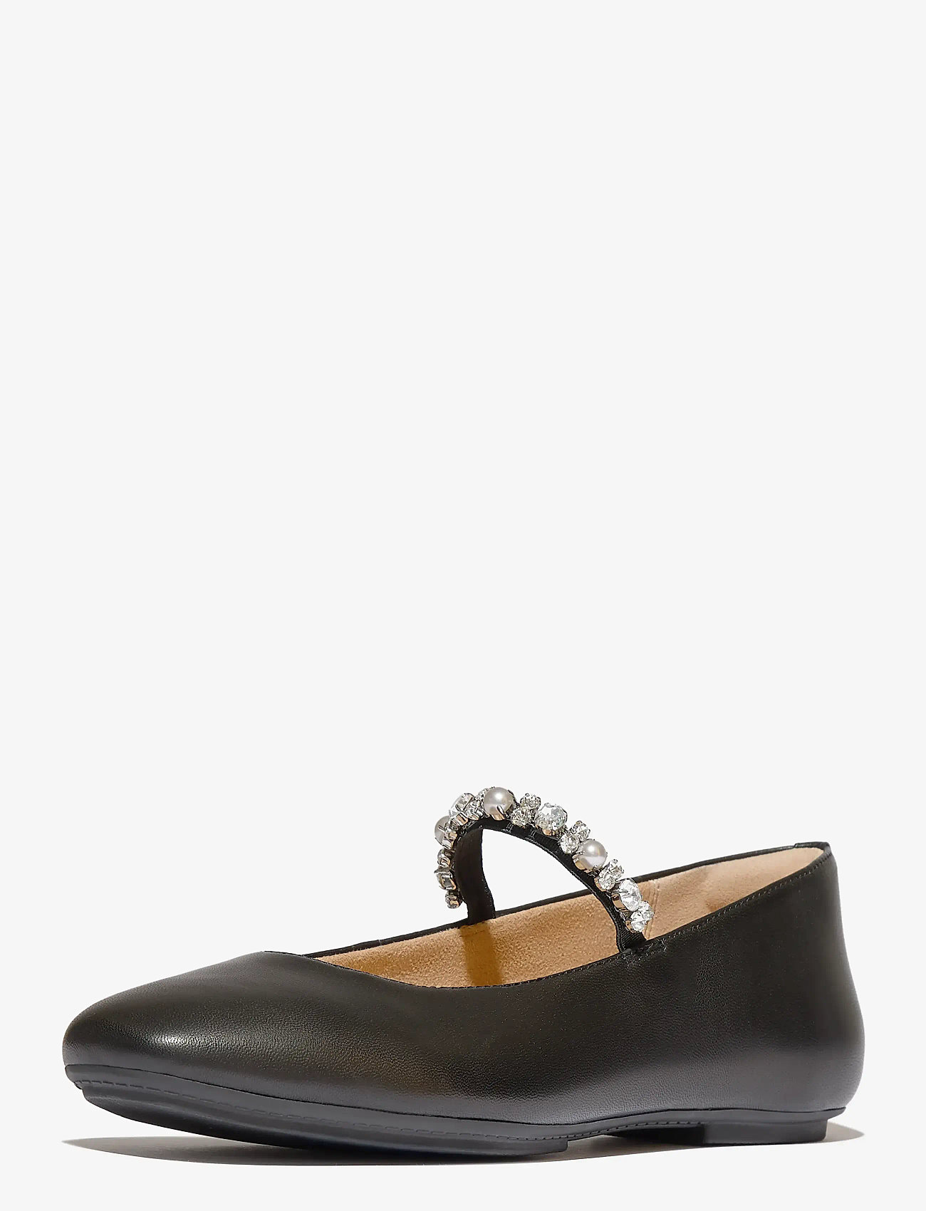 FitFlop - DELICATO PEARLS-AND-CRYSTAL LEATHER BALLET FLATS - særlige begivenheder - black - 2