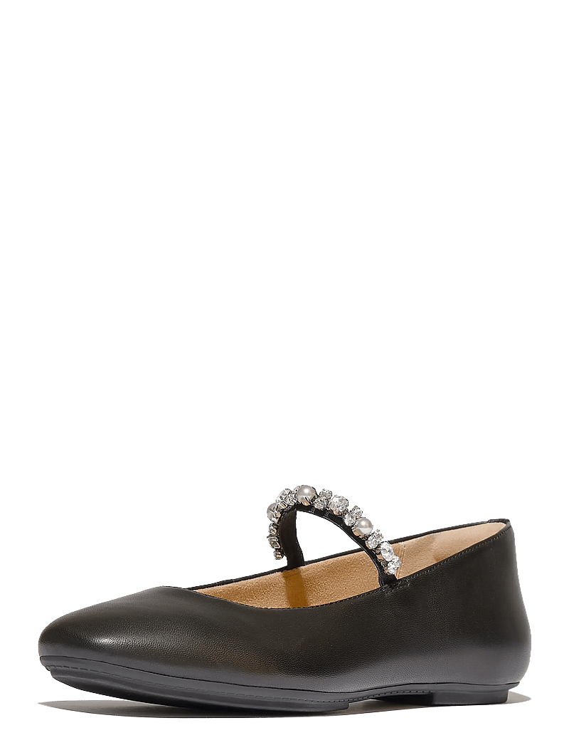 FitFlop - DELICATO PEARLS-AND-CRYSTAL LEATHER BALLET FLATS - særlige begivenheder - black - 2