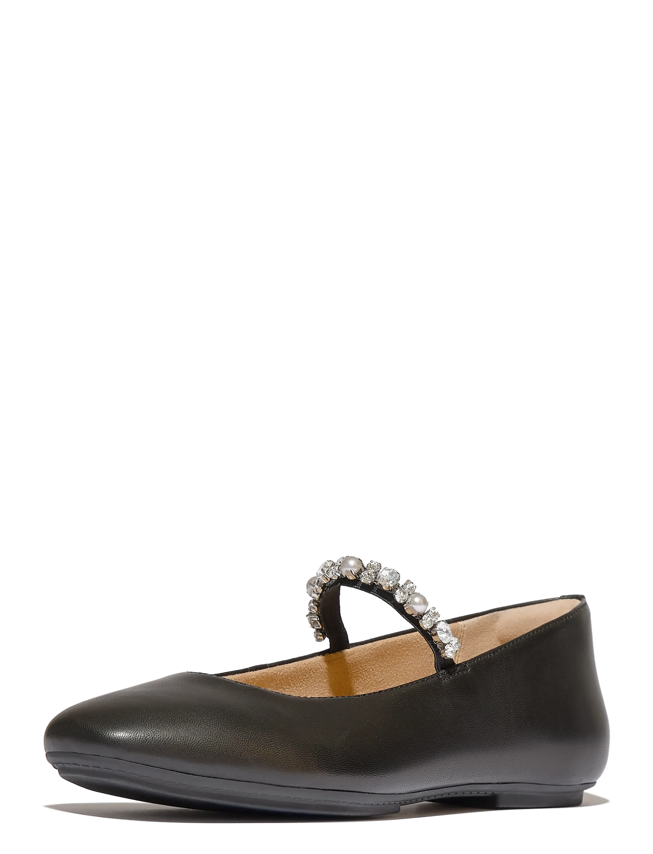 FitFlop - DELICATO PEARLS-AND-CRYSTAL LEATHER BALLET FLATS - besondere anlässe - black - 2