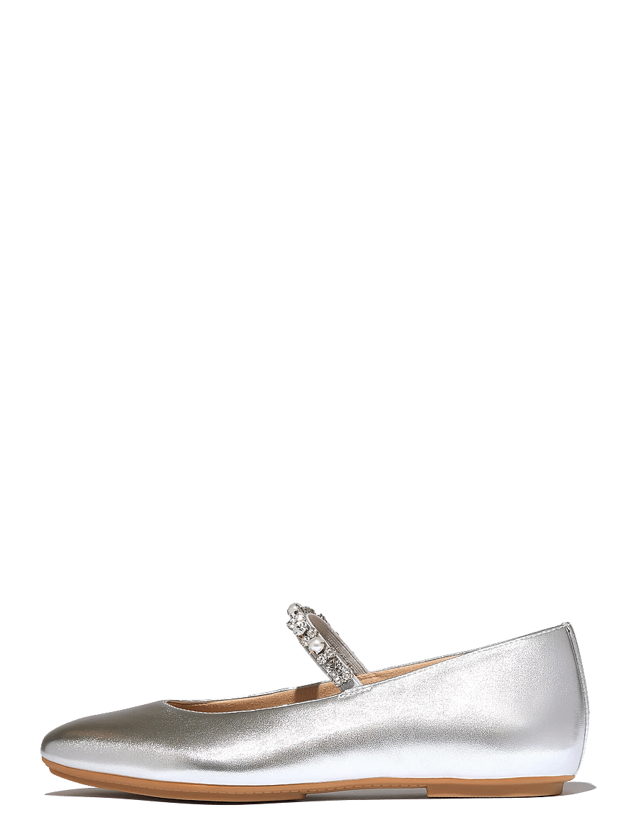 FitFlop - DELICATO PEARLS-AND-CRYSTAL LEATHER BALLET FLATS - særlige begivenheder - silver - 1