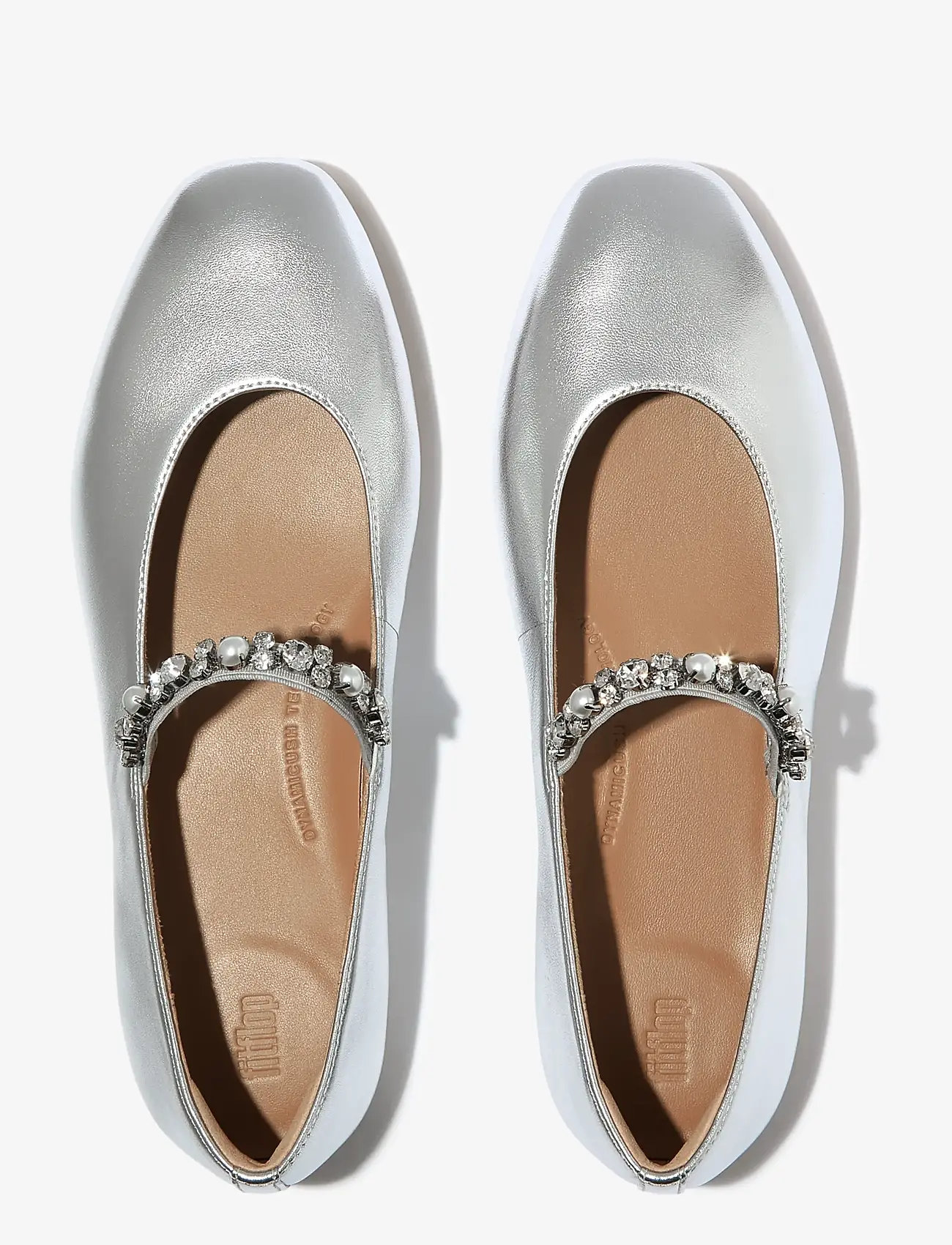 FitFlop - DELICATO PEARLS-AND-CRYSTAL LEATHER BALLET FLATS - besondere anlässe - silver - 2