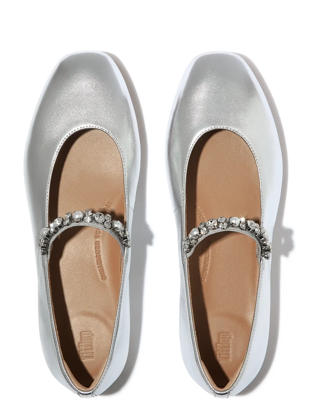FitFlop - DELICATO PEARLS-AND-CRYSTAL LEATHER BALLET FLATS - særlige begivenheder - silver - 2