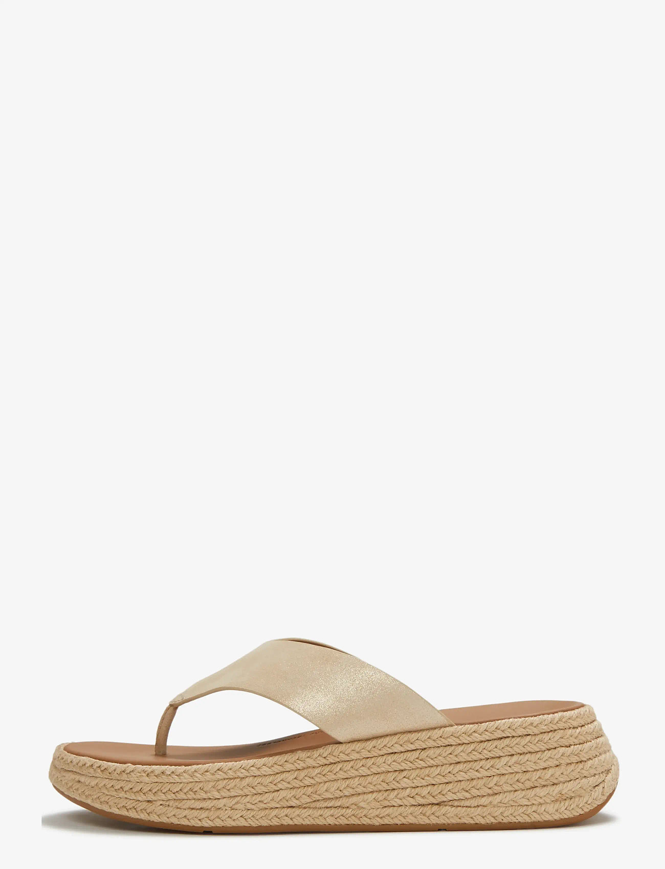 FitFlop - F-MODE ESPADRILLE SHIMMERSUEDE TOE-POST SANDALS - sandaler med hæl - platino - 1