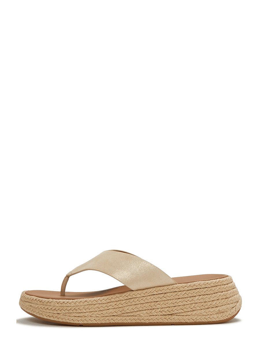 FitFlop - F-MODE ESPADRILLE SHIMMERSUEDE TOE-POST SANDALS - lahtised kontsakingad - platino - 1
