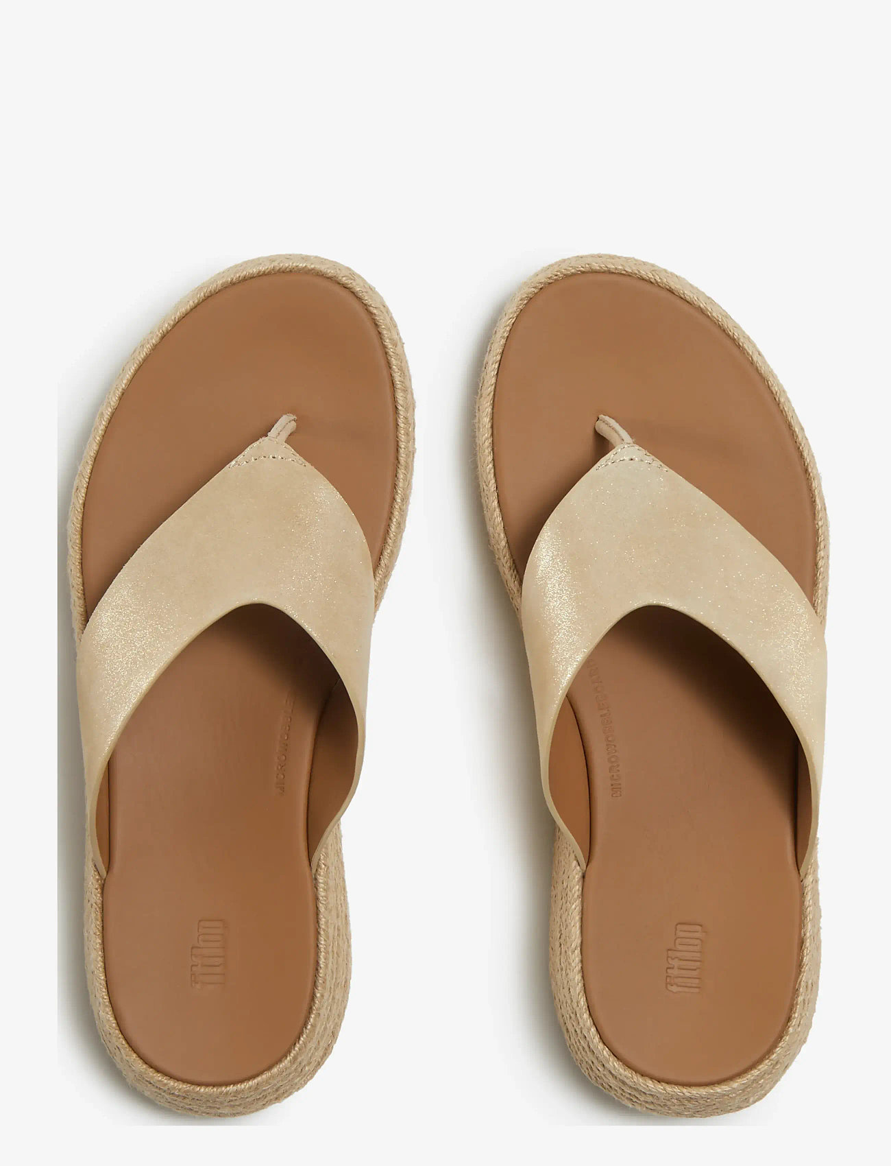 FitFlop - F-MODE ESPADRILLE SHIMMERSUEDE TOE-POST SANDALS - sandaler med hæl - platino - 2