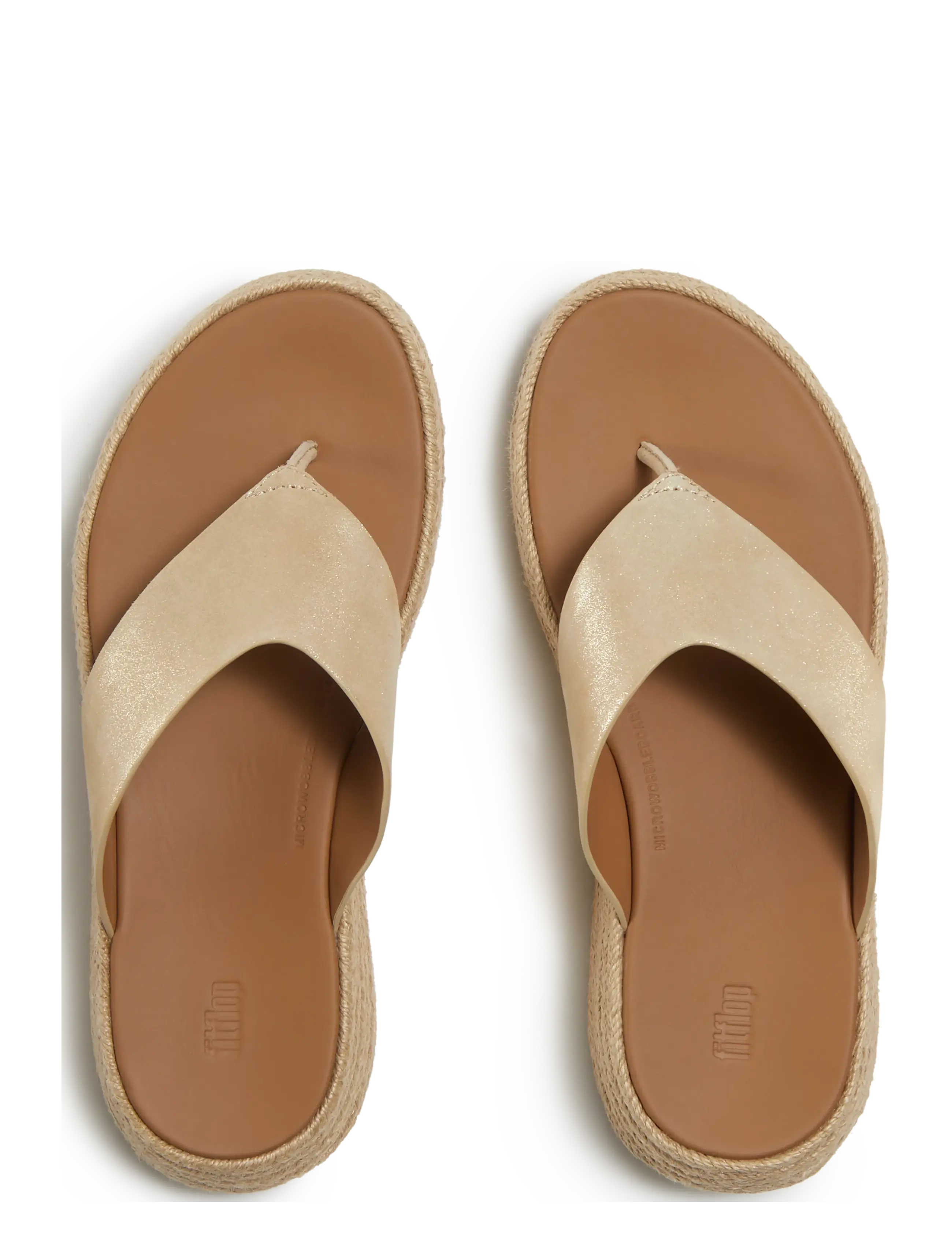 FitFlop - F-MODE ESPADRILLE SHIMMERSUEDE TOE-POST SANDALS - lahtised kontsakingad - platino - 2