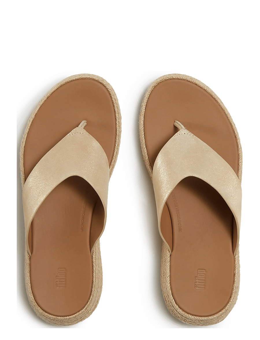 FitFlop - F-MODE ESPADRILLE SHIMMERSUEDE TOE-POST SANDALS - lahtised kontsakingad - platino - 2