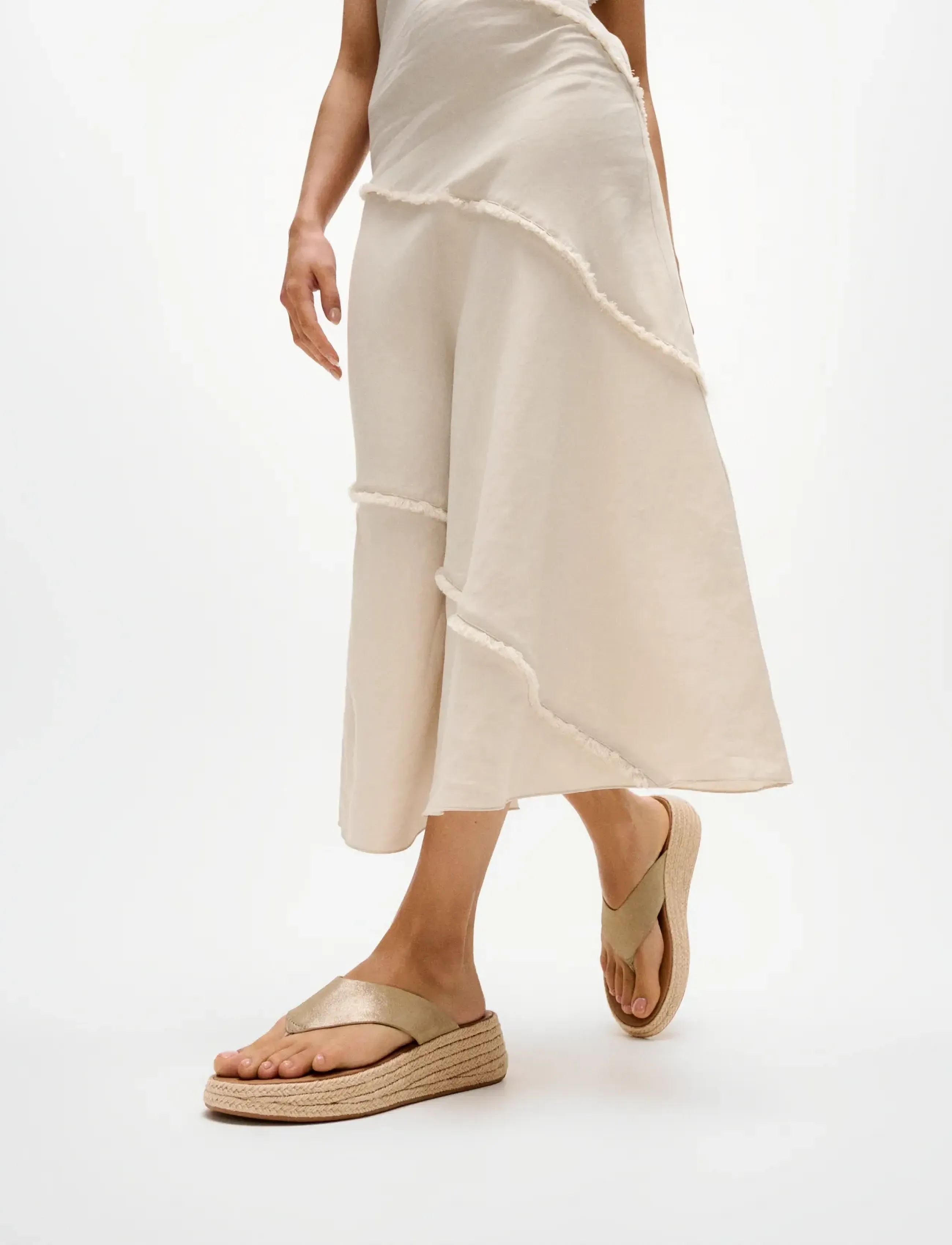 FitFlop F-Mode Espadrille Shimmersuede Toe-Post Sandals, 40, Heels, Beige - Heeled Frauen