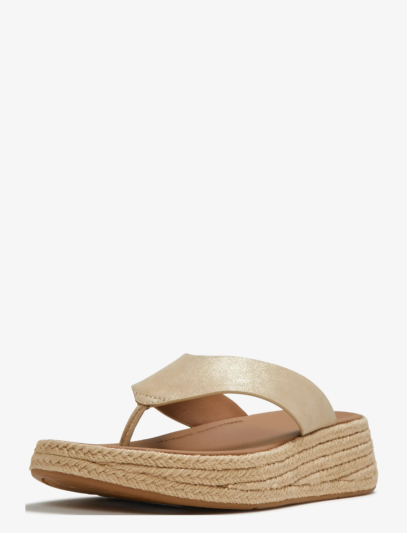 FitFlop - F-MODE ESPADRILLE SHIMMERSUEDE TOE-POST SANDALS - sandaler med hæl - platino - 3