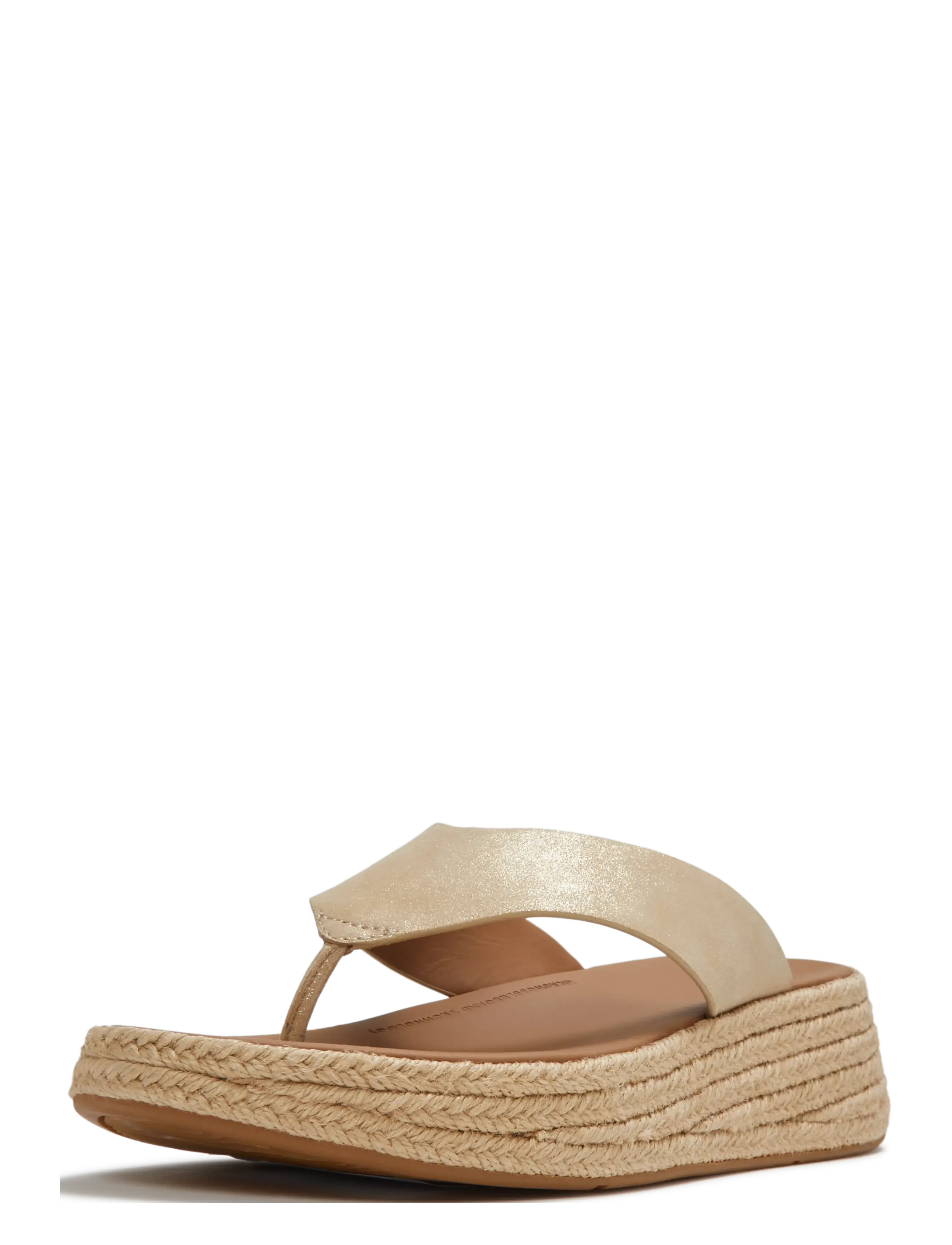 FitFlop - F-MODE ESPADRILLE SHIMMERSUEDE TOE-POST SANDALS - lahtised kontsakingad - platino - 3