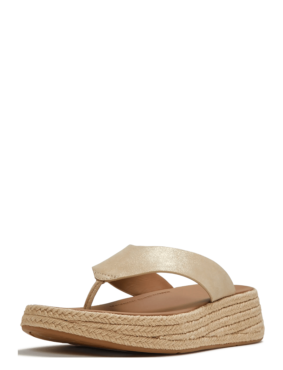 FitFlop - F-MODE ESPADRILLE SHIMMERSUEDE TOE-POST SANDALS - lahtised kontsakingad - platino - 3