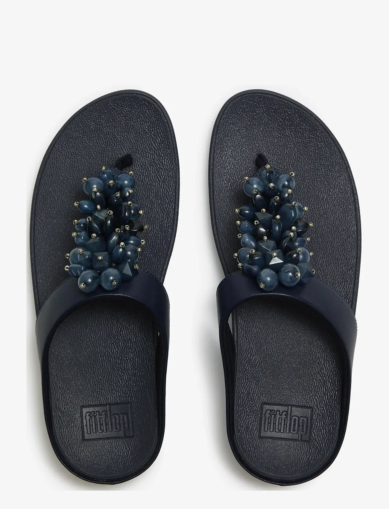 FitFlop - FINO BEAD-CLUSTER TOE-POST SANDALS - platformsandaler - midnight navy - 2