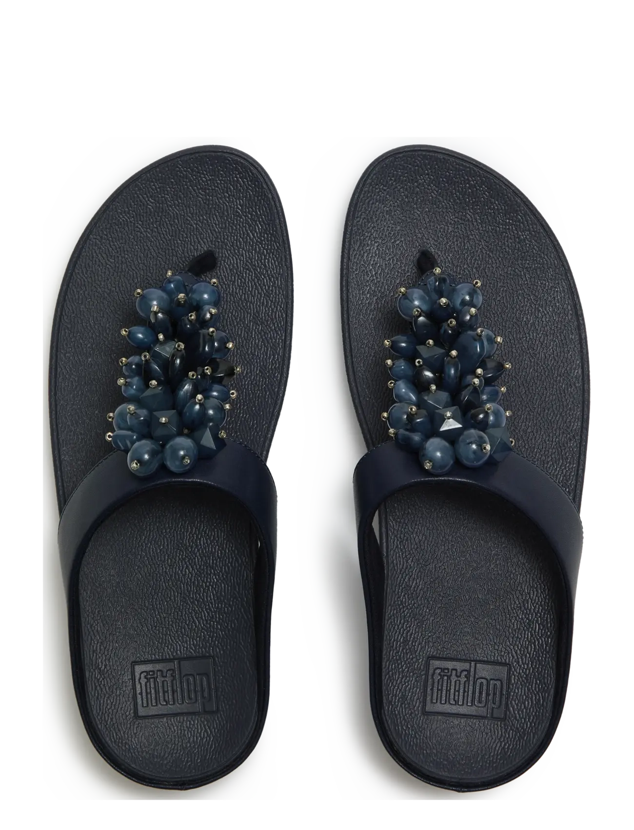 FitFlop - FINO BEAD-CLUSTER TOE-POST SANDALS - platvorm sandaalid - midnight navy - 2