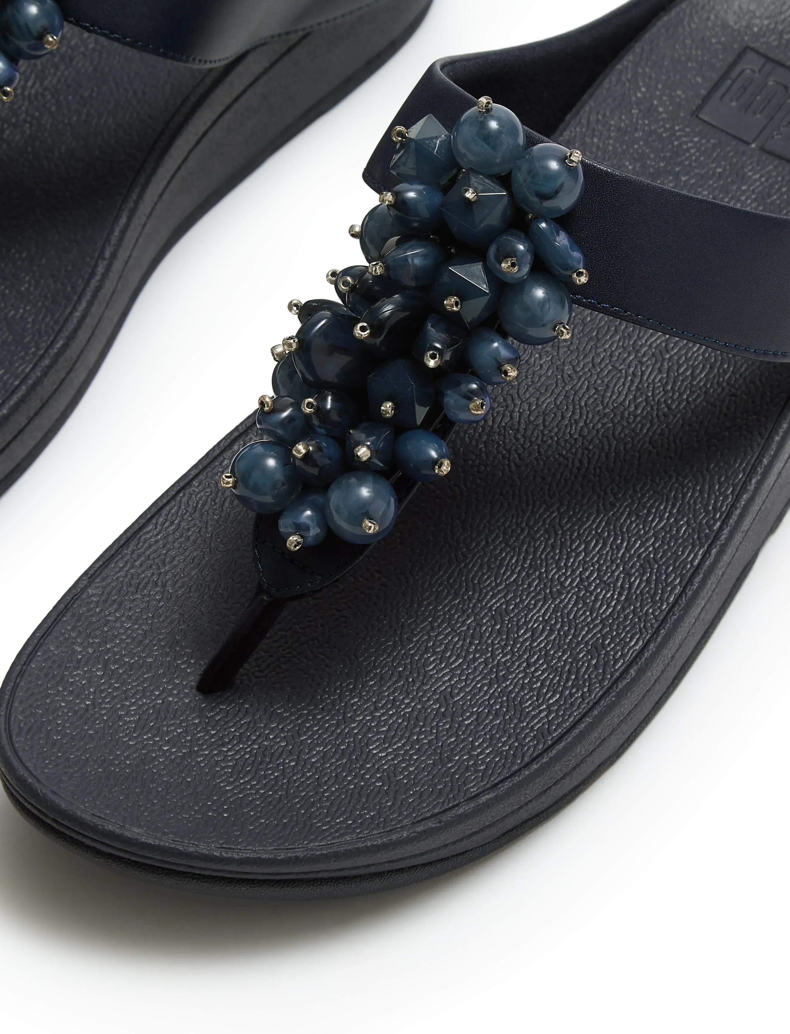FitFlop - FINO BEAD-CLUSTER TOE-POST SANDALS - platvorm sandaalid - midnight navy - 4