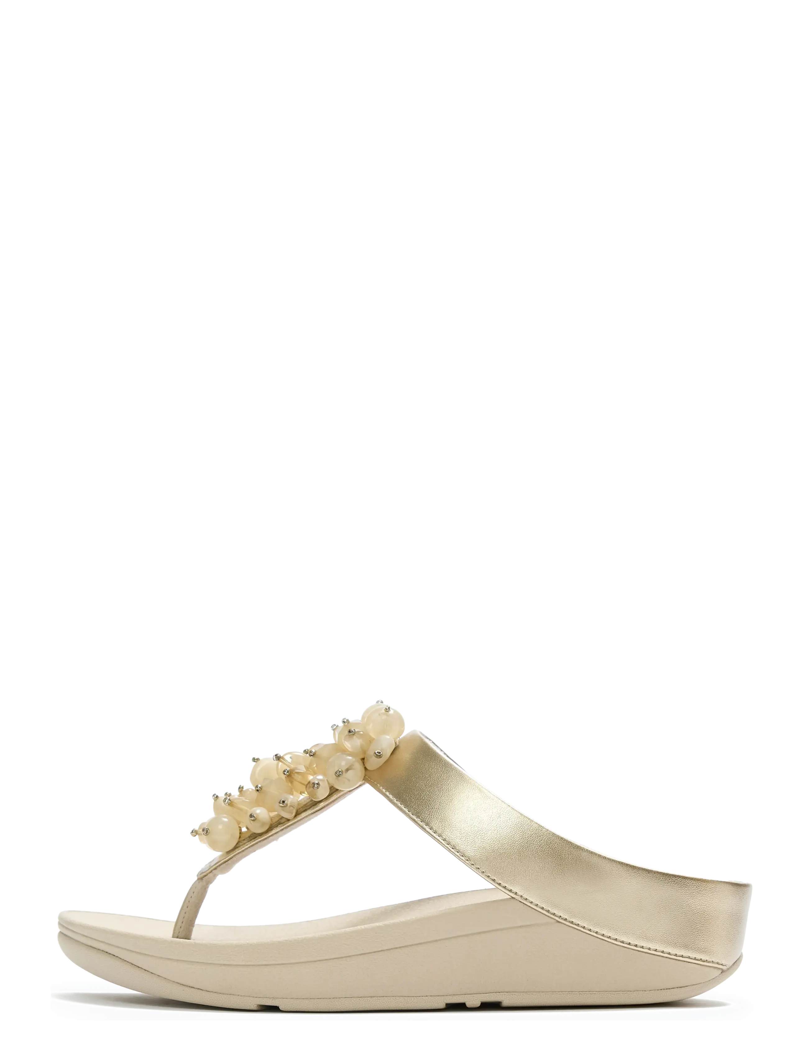 FITFLOP Fino Bead-Cluster Toe-Post Sandalen Gold - 37 - Damen