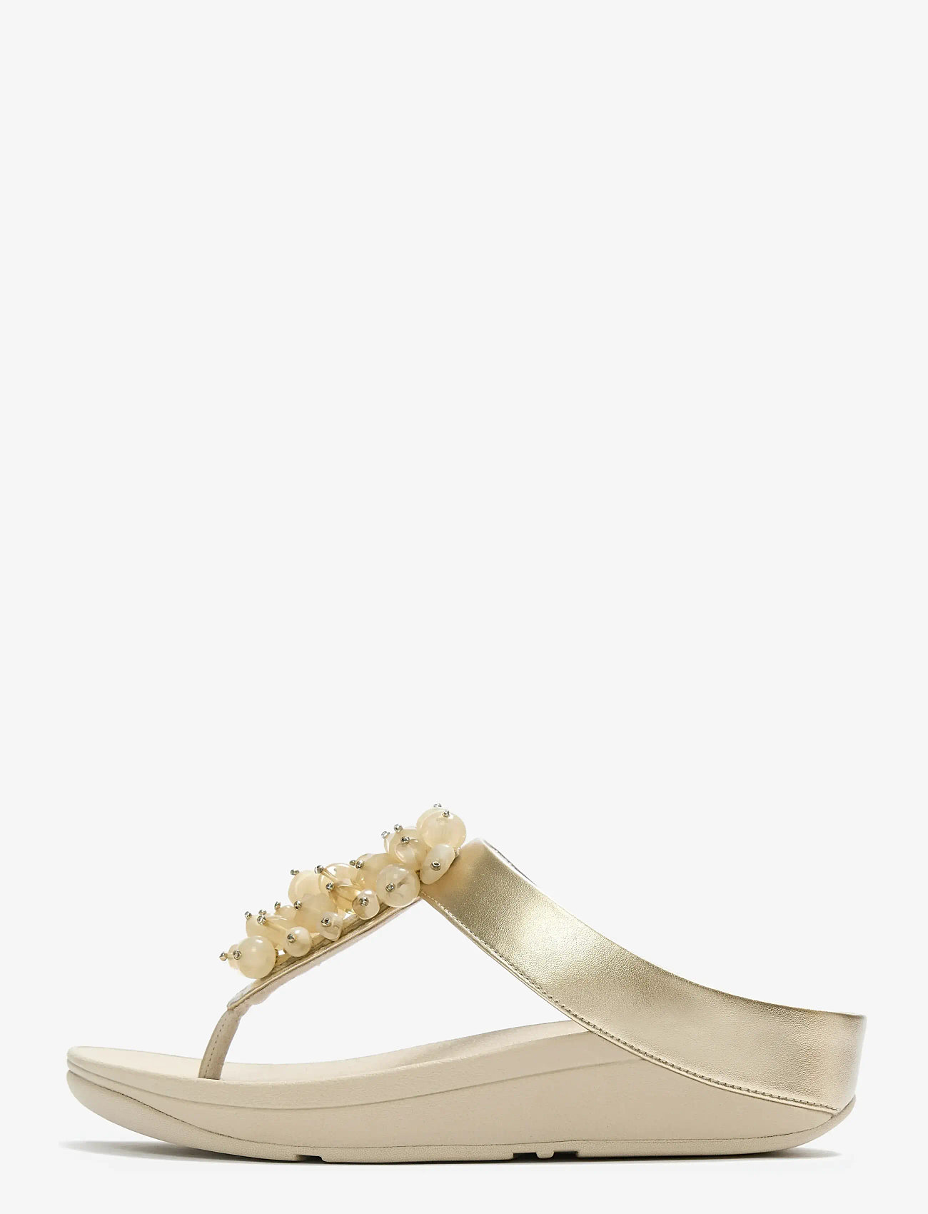 FitFlop - FINO BEAD-CLUSTER TOE-POST SANDALS - plateau-sandalen - platino - 1