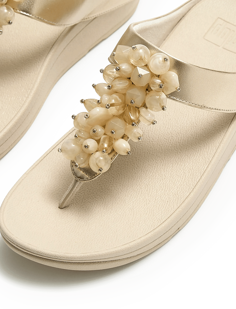 FitFlop - FINO BEAD-CLUSTER TOE-POST SANDALS - plateau-sandalen - platino - 4