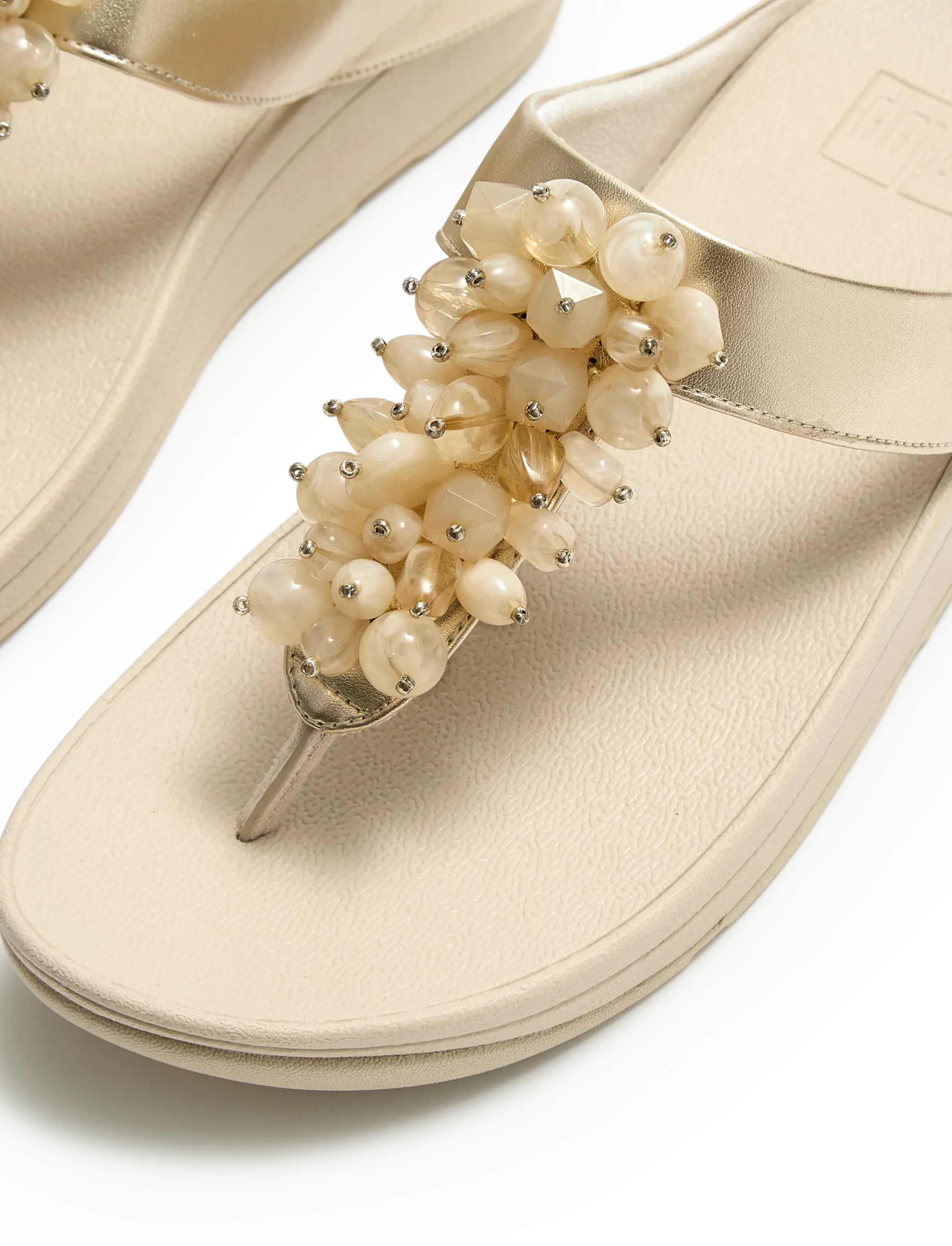 FitFlop - FINO BEAD-CLUSTER TOE-POST SANDALS - plateau-sandalen - platino - 4