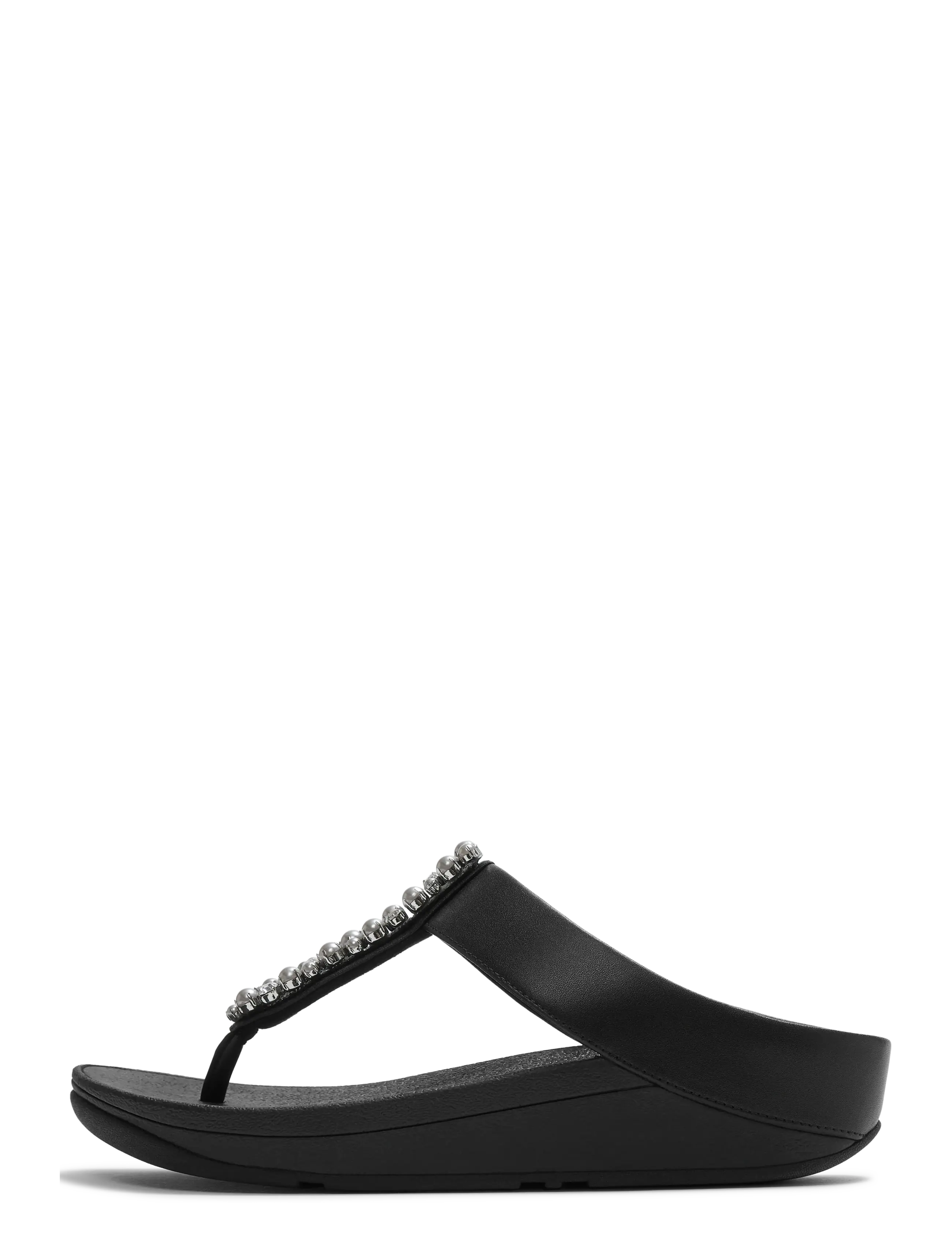 FITFLOP Fino Pearls-und-Crystal Toe-Post Sandalen Schwarz - 40 - Damen