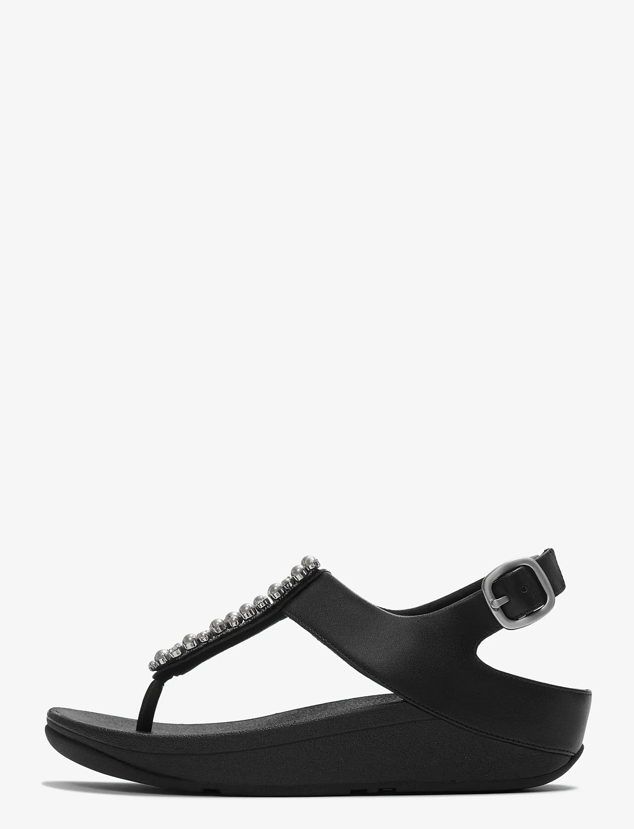 FitFlop - FINO PEARLS-AND-CRYSTAL TOE-POST SANDALS - plateau-sandalen - black - 1