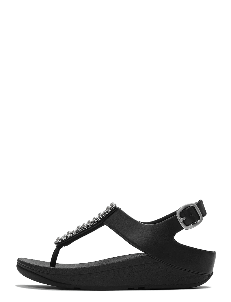 FitFlop - FINO PEARLS-AND-CRYSTAL TOE-POST SANDALS - plateau-sandalen - black - 1