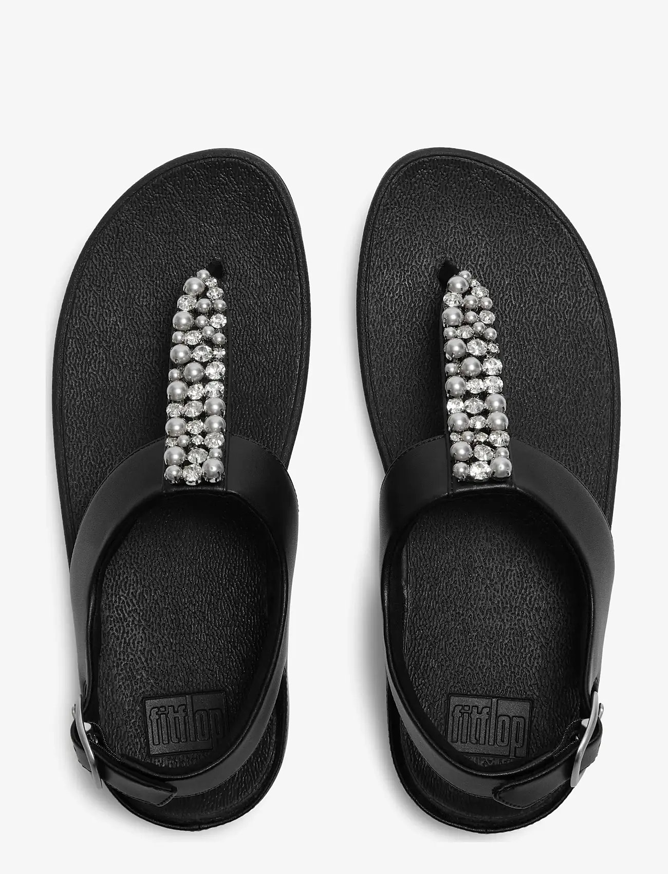 FitFlop - FINO PEARLS-AND-CRYSTAL TOE-POST SANDALS - plateau-sandalen - black - 2