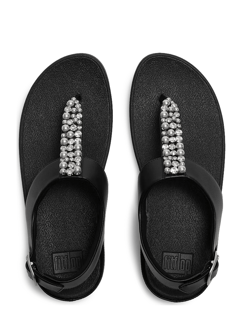 FitFlop - FINO PEARLS-AND-CRYSTAL TOE-POST SANDALS - plateau-sandalen - black - 2