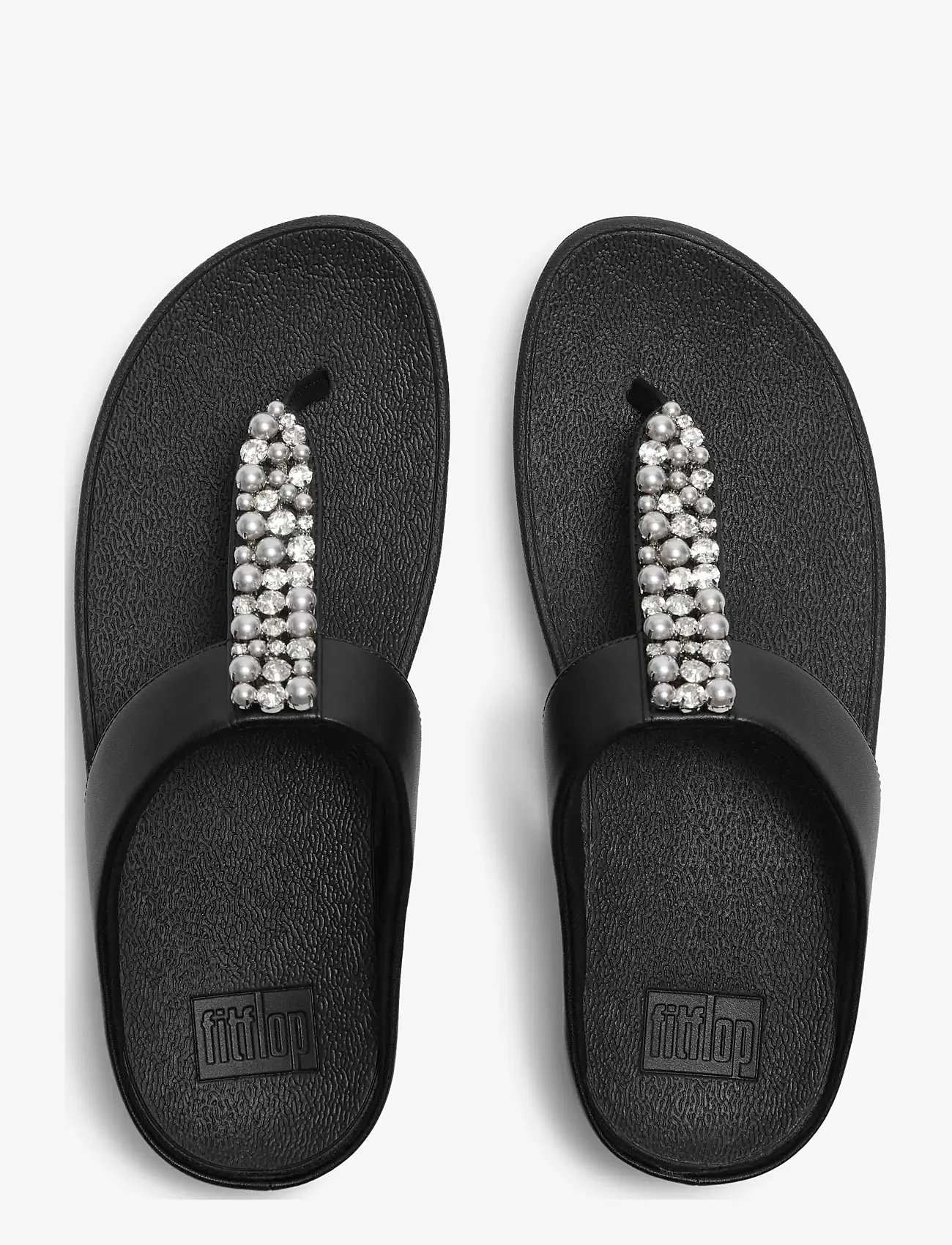 FitFlop - FINO PEARLS-AND-CRYSTAL TOE-POST SANDALS - sandales à plateforme - black - 3