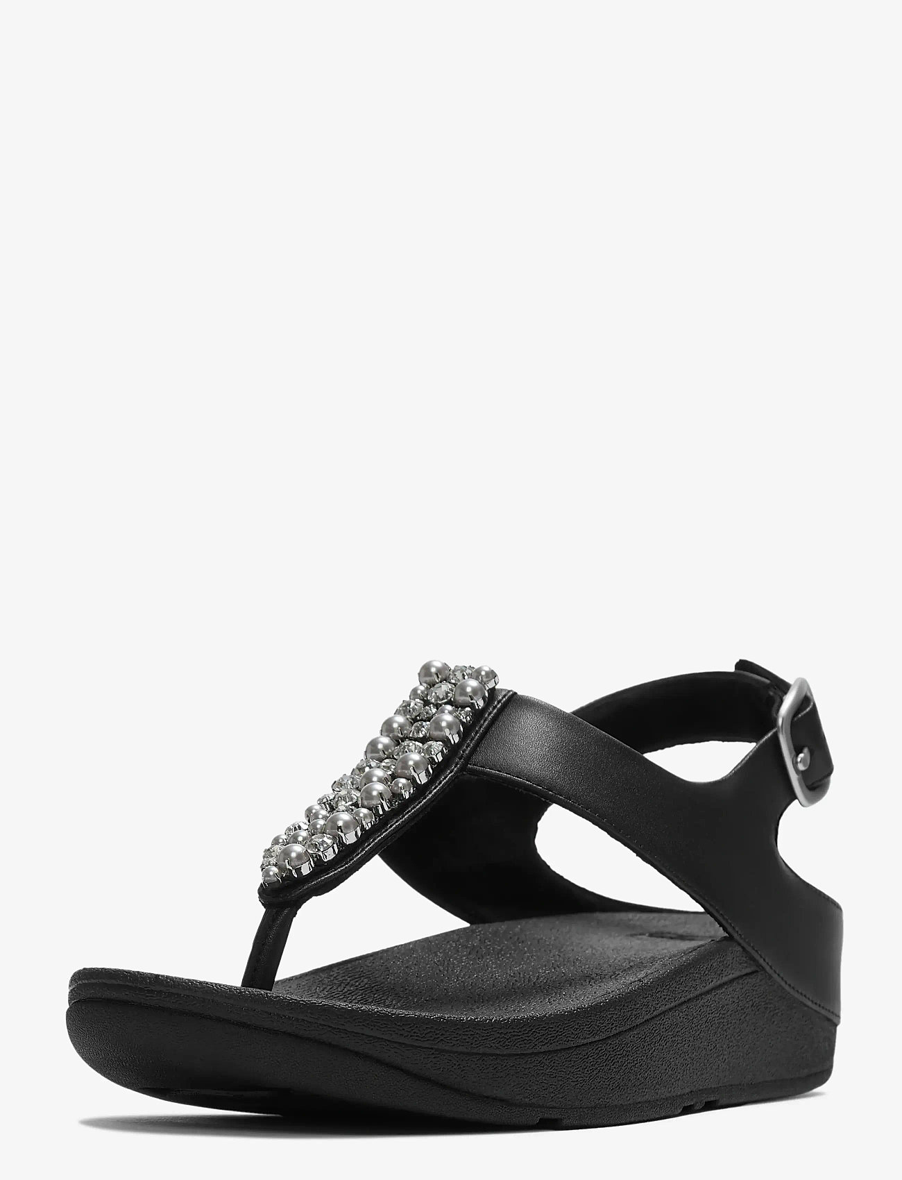 FitFlop - FINO PEARLS-AND-CRYSTAL TOE-POST SANDALS - plateau-sandalen - black - 3