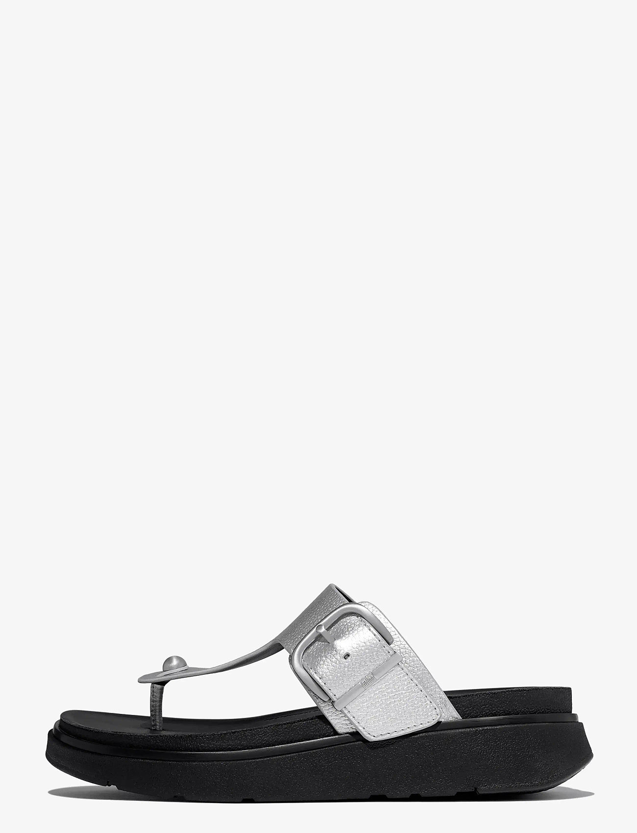 FitFlop - GEN-FF BUCKLE TUMBLED-LEATHER TOE-POST SANDALS - kontsata sandaalid - silver - 1