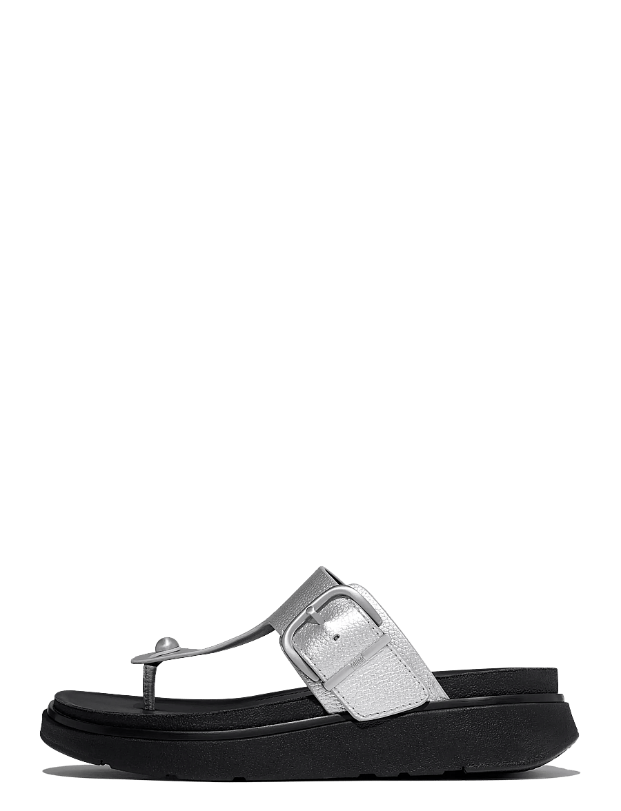 FitFlop - GEN-FF BUCKLE TUMBLED-LEATHER TOE-POST SANDALS - kontsata sandaalid - silver - 1