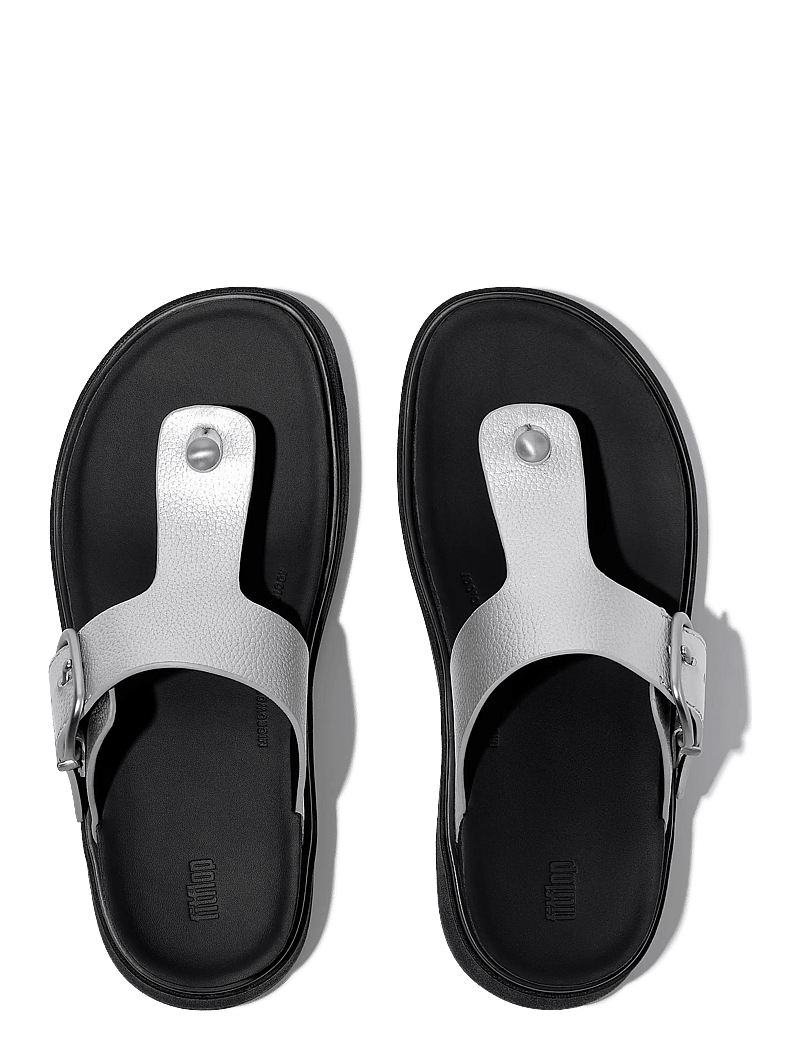 FitFlop - GEN-FF BUCKLE TUMBLED-LEATHER TOE-POST SANDALS - kontsata sandaalid - silver - 2