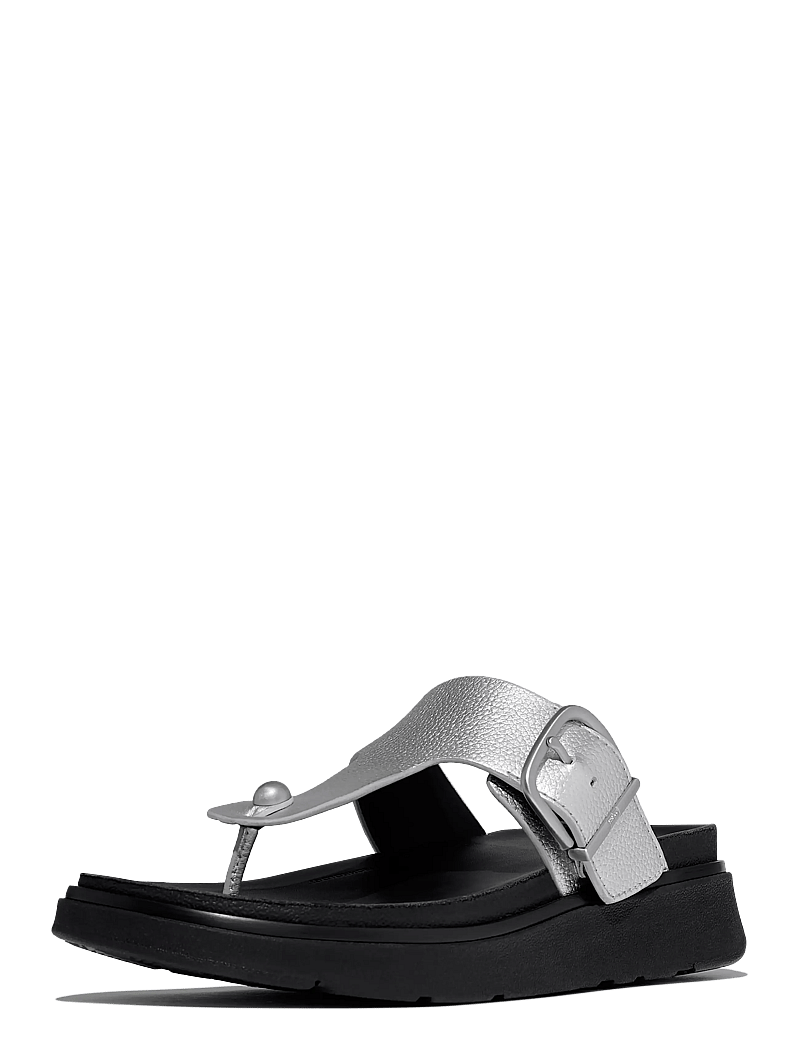FitFlop - GEN-FF BUCKLE TUMBLED-LEATHER TOE-POST SANDALS - kontsata sandaalid - silver - 3
