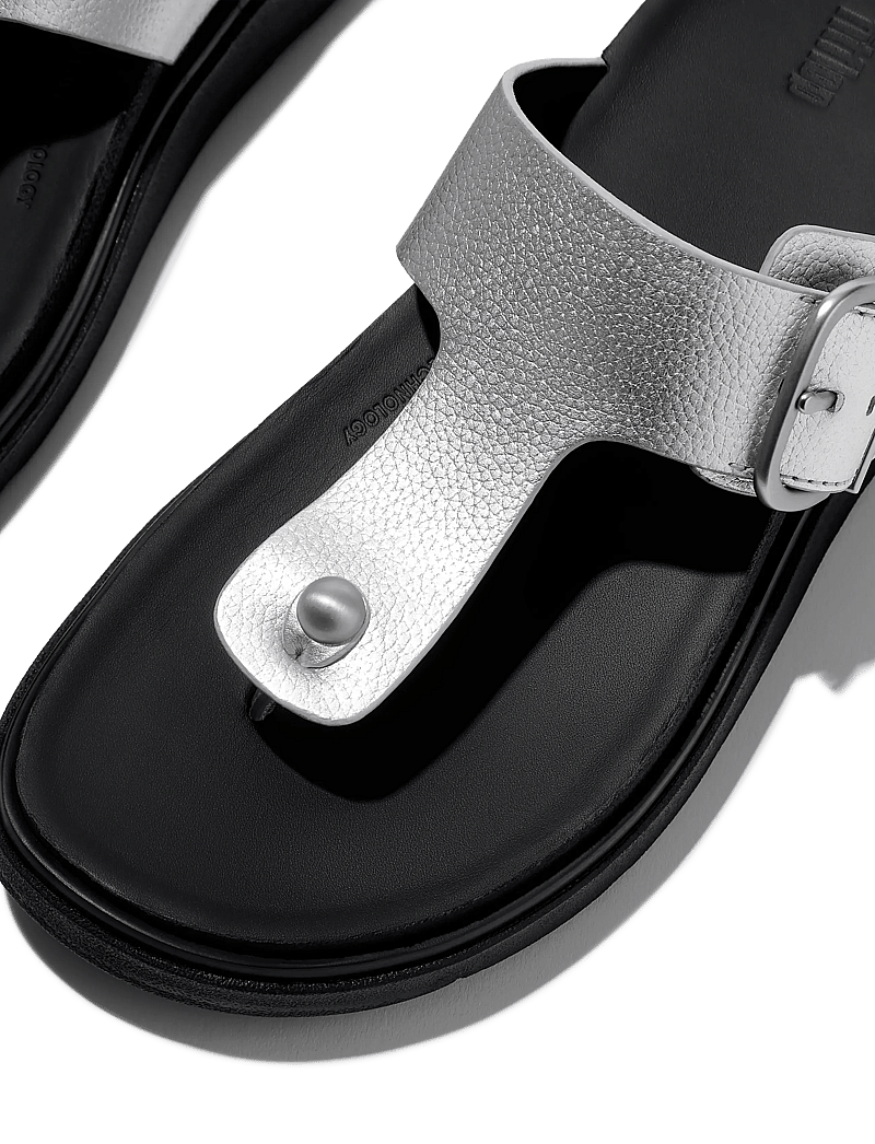 FitFlop - GEN-FF BUCKLE TUMBLED-LEATHER TOE-POST SANDALS - kontsata sandaalid - silver - 4
