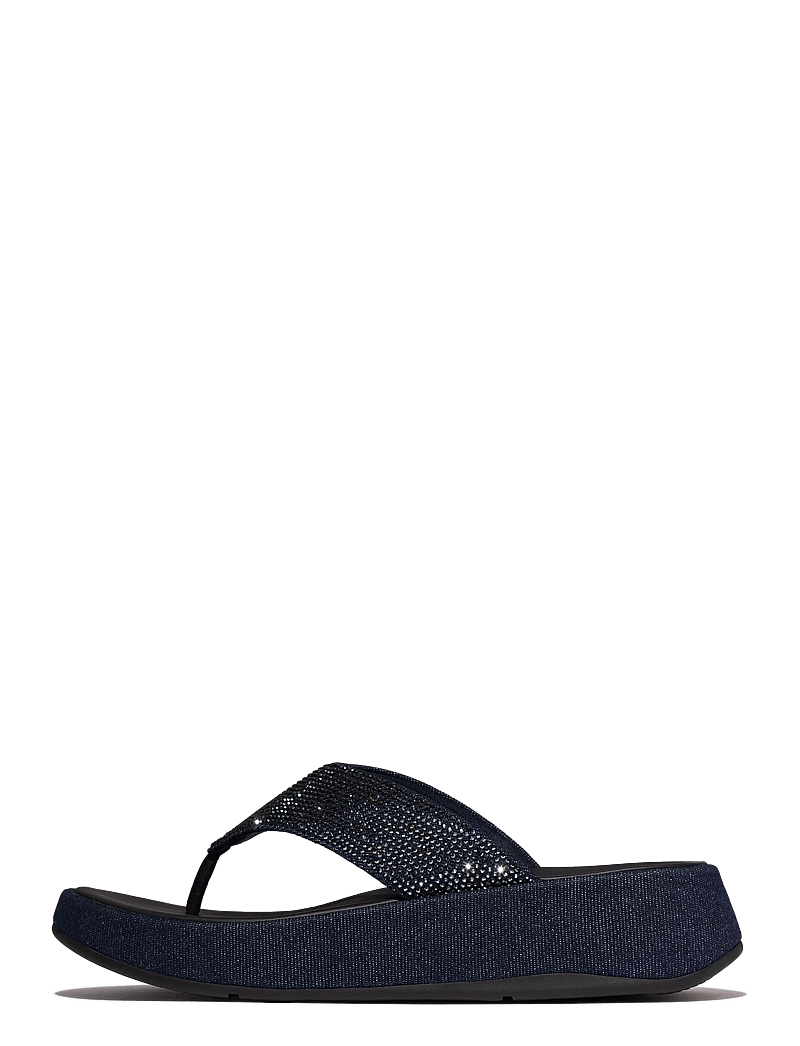FitFlop - F-MODE TOE POST - DENIM AND HOTFIX - platformsandaler - dark denim - 1