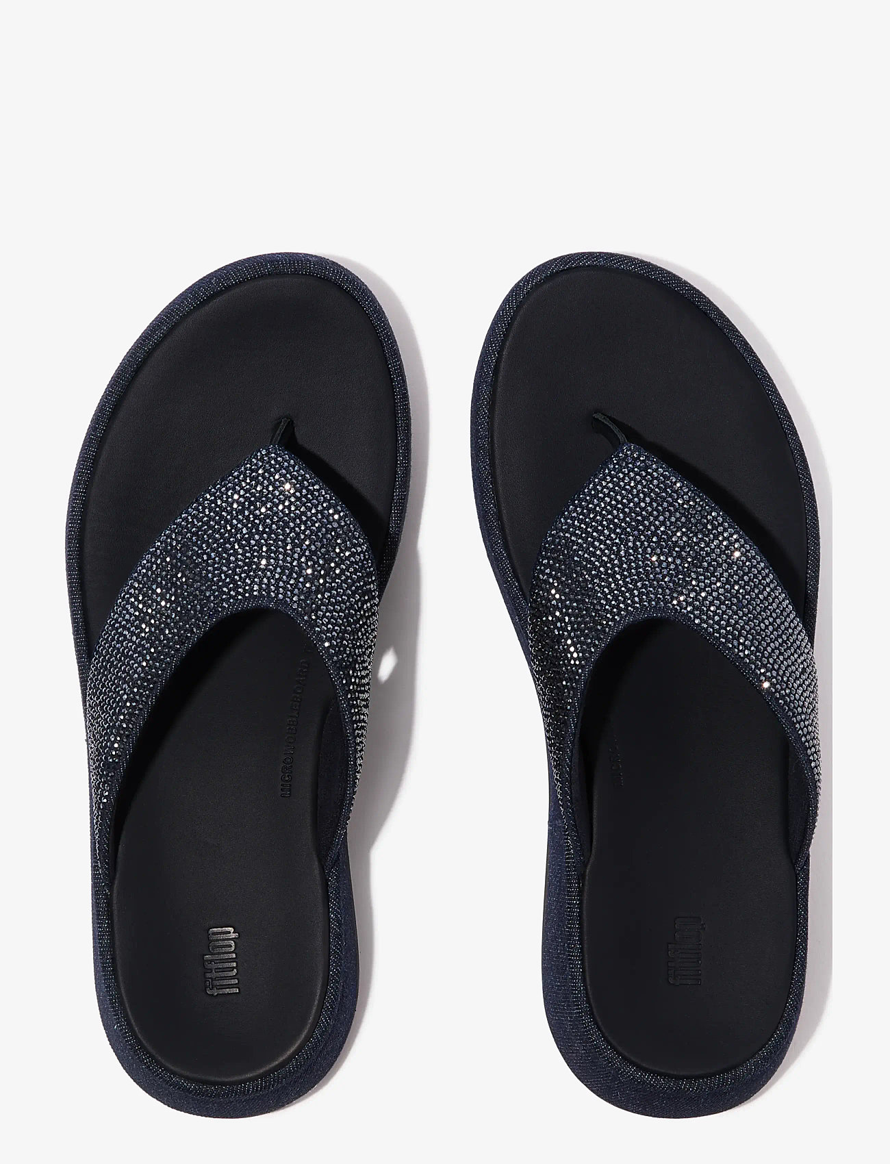 FitFlop - F-MODE TOE POST - DENIM AND HOTFIX - platformsandaler - dark denim - 2