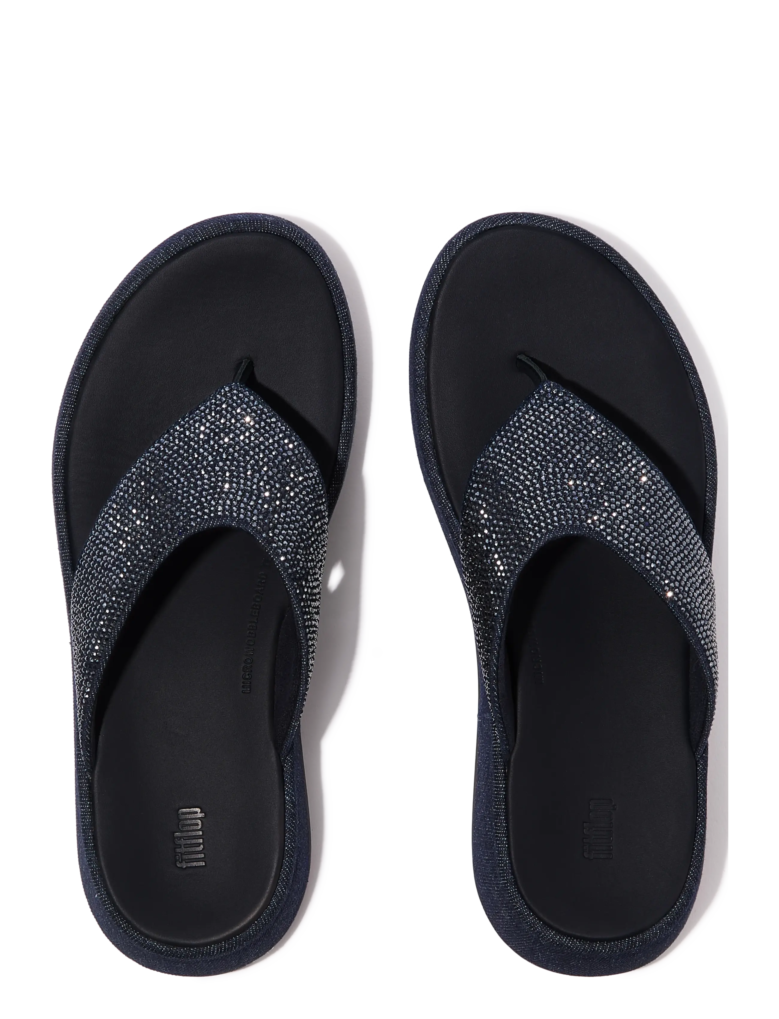 FitFlop - F-MODE TOE POST - DENIM AND HOTFIX - sandales à plateforme - dark denim - 2