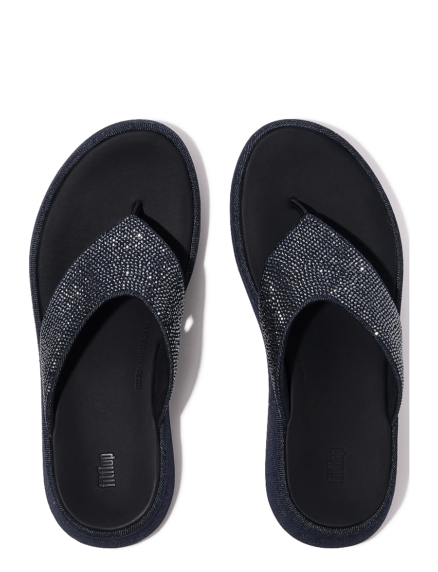 FitFlop - F-MODE TOE POST - DENIM AND HOTFIX - sandales à plateforme - dark denim - 2