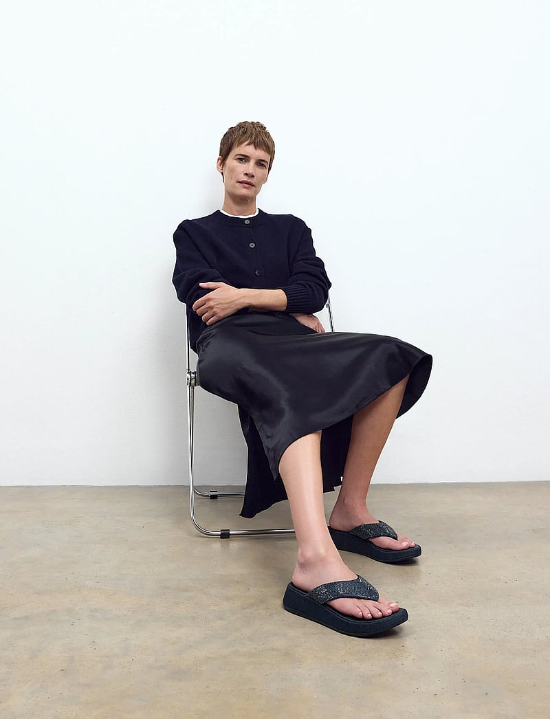 FitFlop - F-MODE TOE POST - DENIM AND HOTFIX - platformsandaler - dark denim - 0