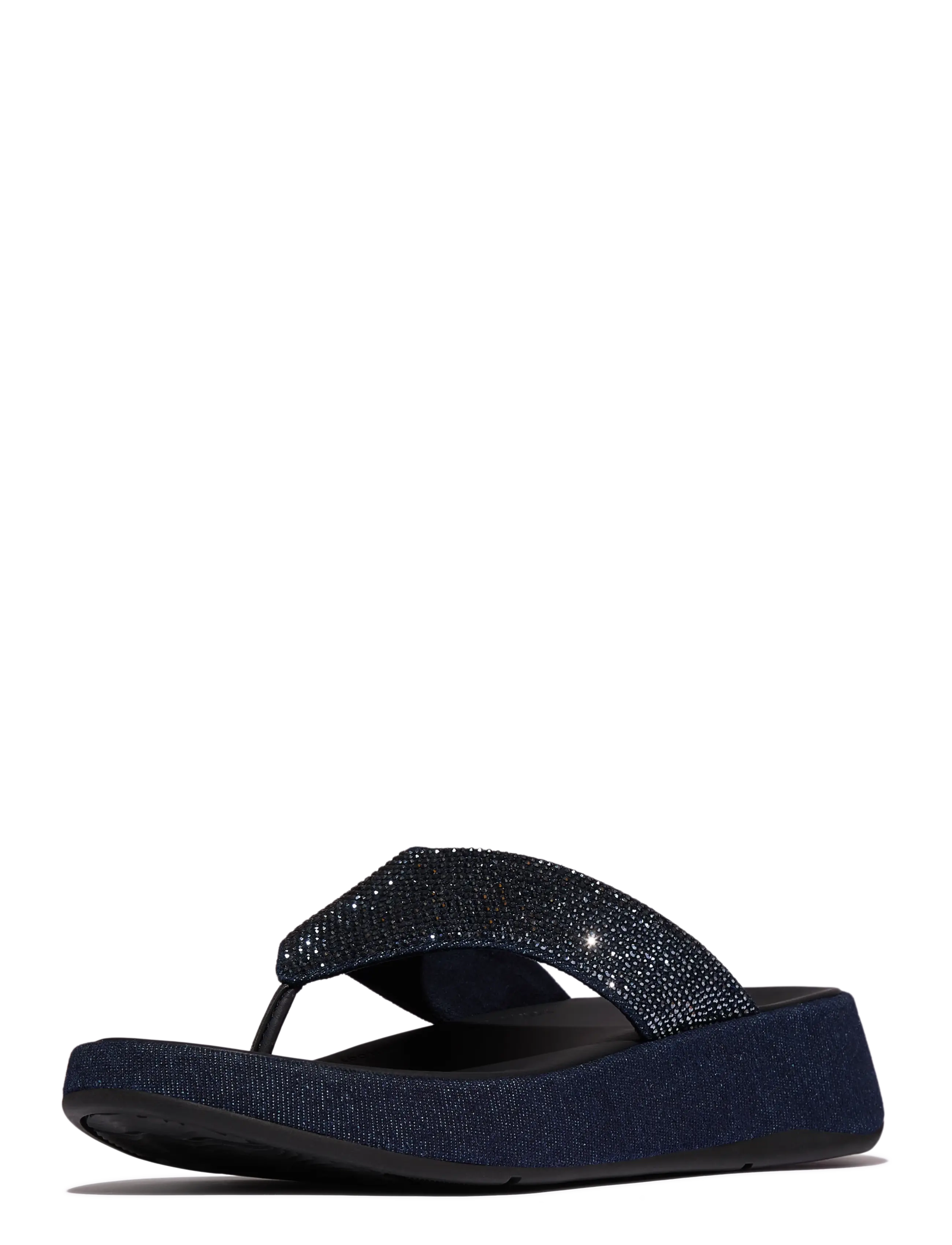 FitFlop - F-MODE TOE POST - DENIM AND HOTFIX - sandales à plateforme - dark denim - 3