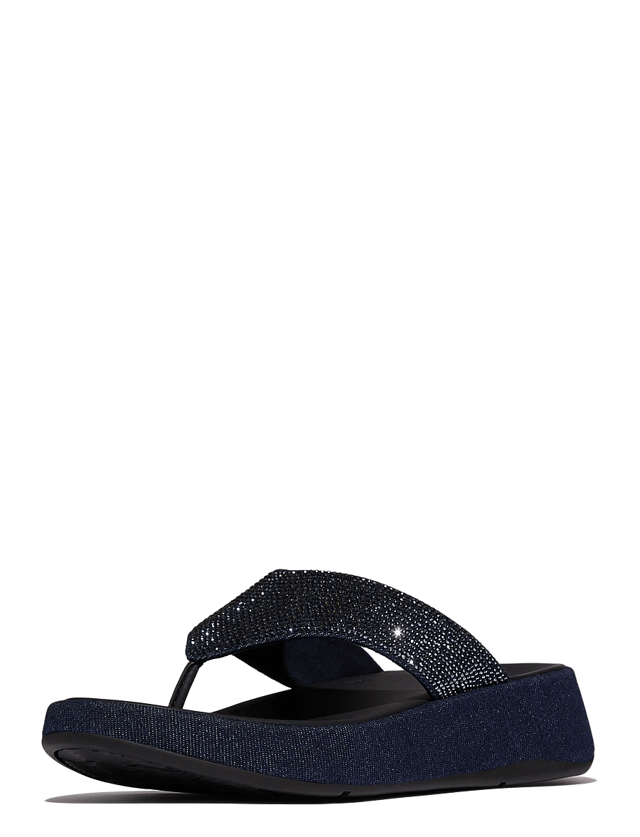 FitFlop - F-MODE TOE POST - DENIM AND HOTFIX - sandales à plateforme - dark denim - 3