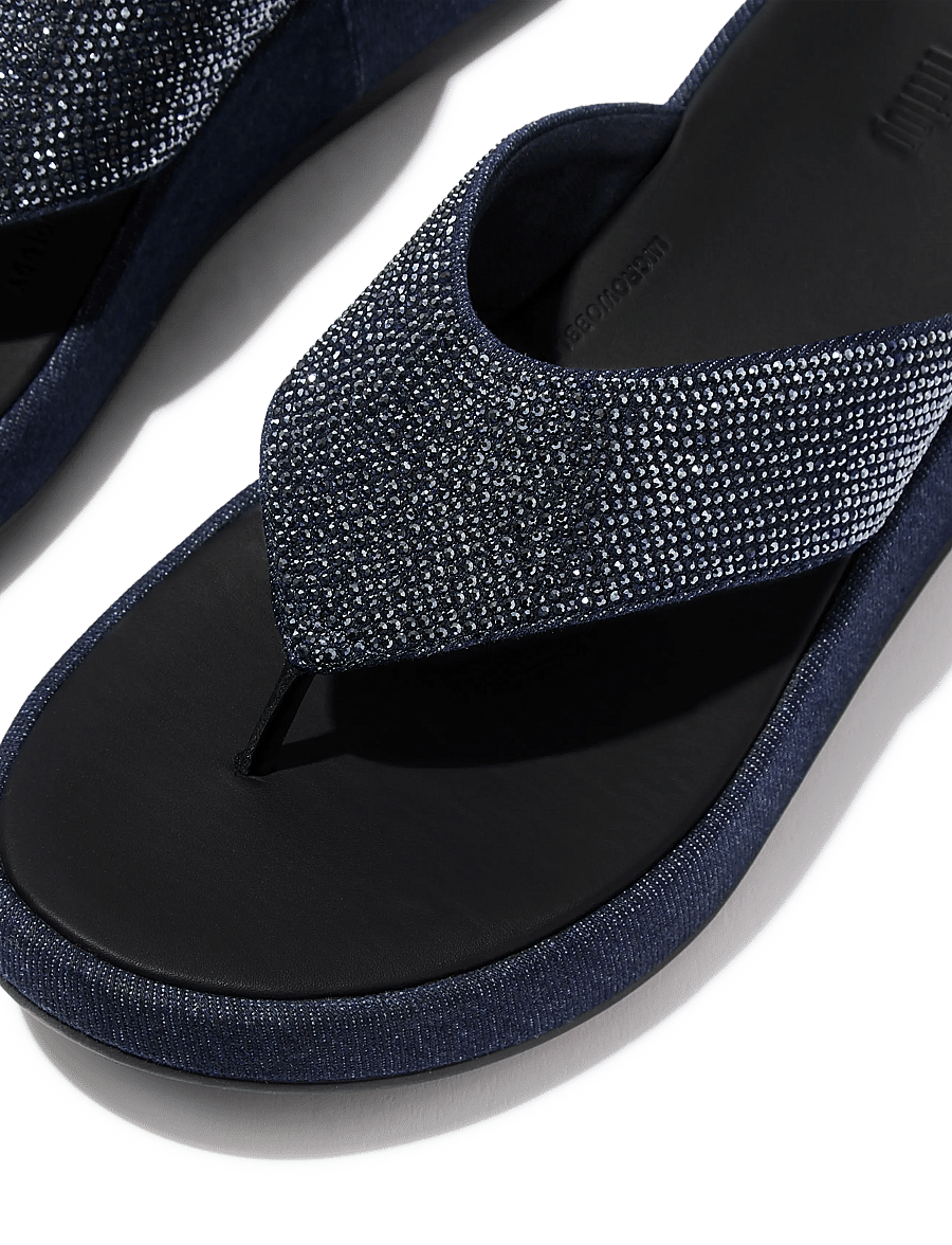 FitFlop - F-MODE TOE POST - DENIM AND HOTFIX - sandales à plateforme - dark denim - 5