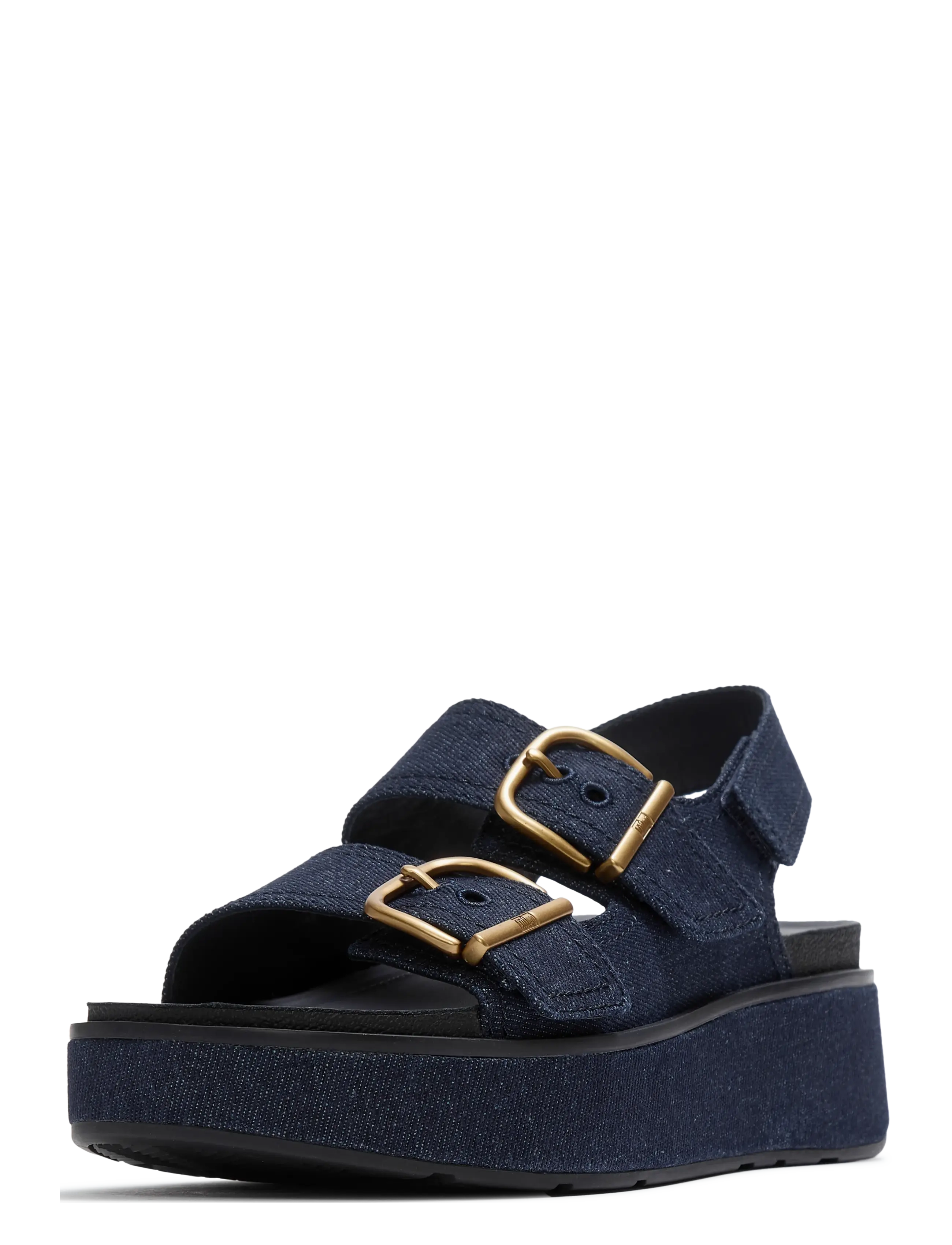 FitFlop - GEN-FF MAX BUCKLE DENIM BACK-STRAP SANDALS - sandały na platformie - dark denim - 3