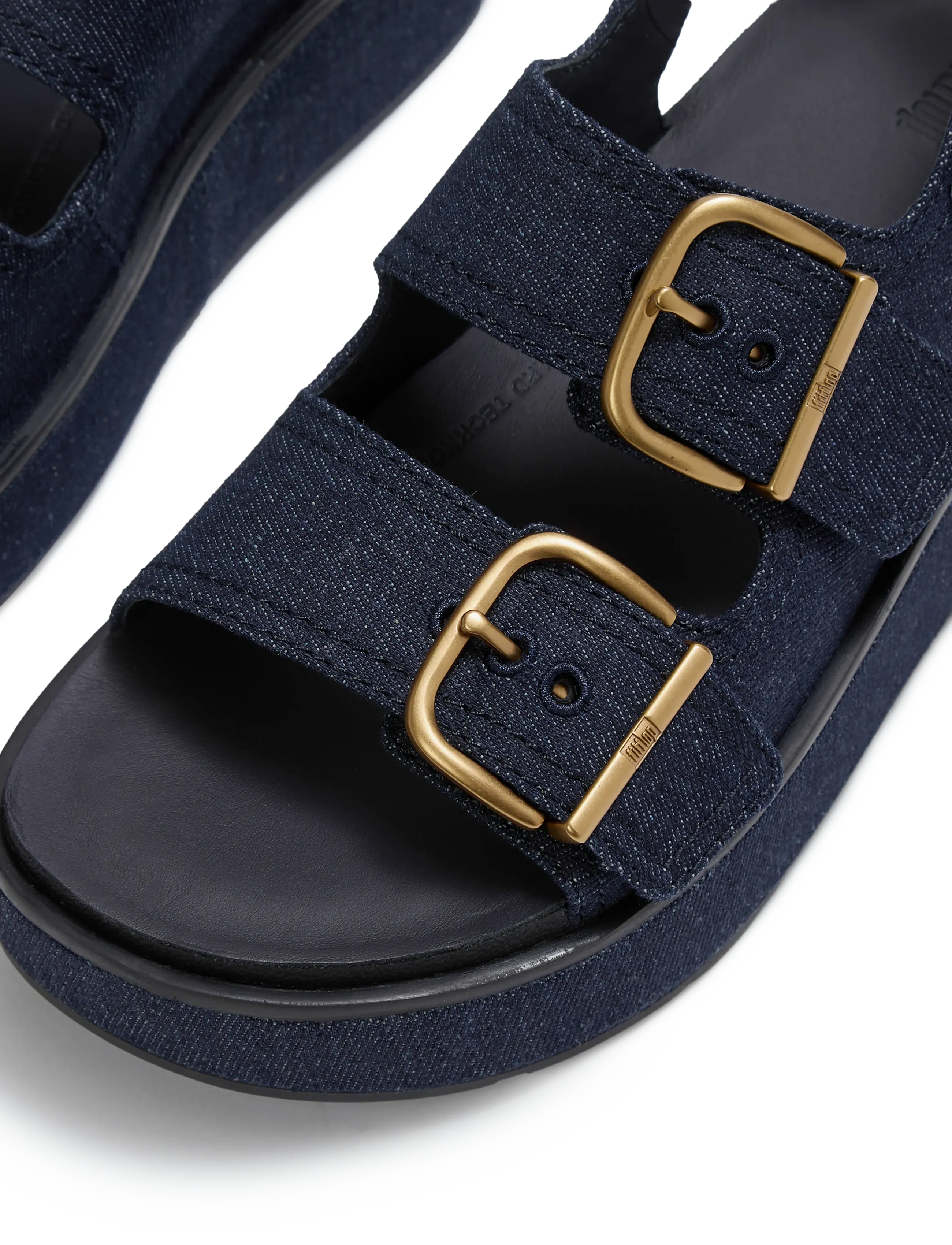 FitFlop - GEN-FF MAX BUCKLE DENIM BACK-STRAP SANDALS - sandały na platformie - dark denim - 4