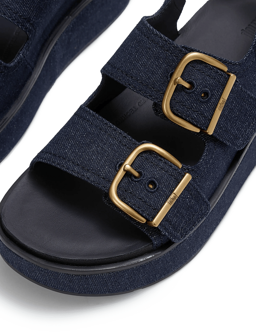 FitFlop - GEN-FF MAX BUCKLE DENIM BACK-STRAP SANDALS - sandały na platformie - dark denim - 4