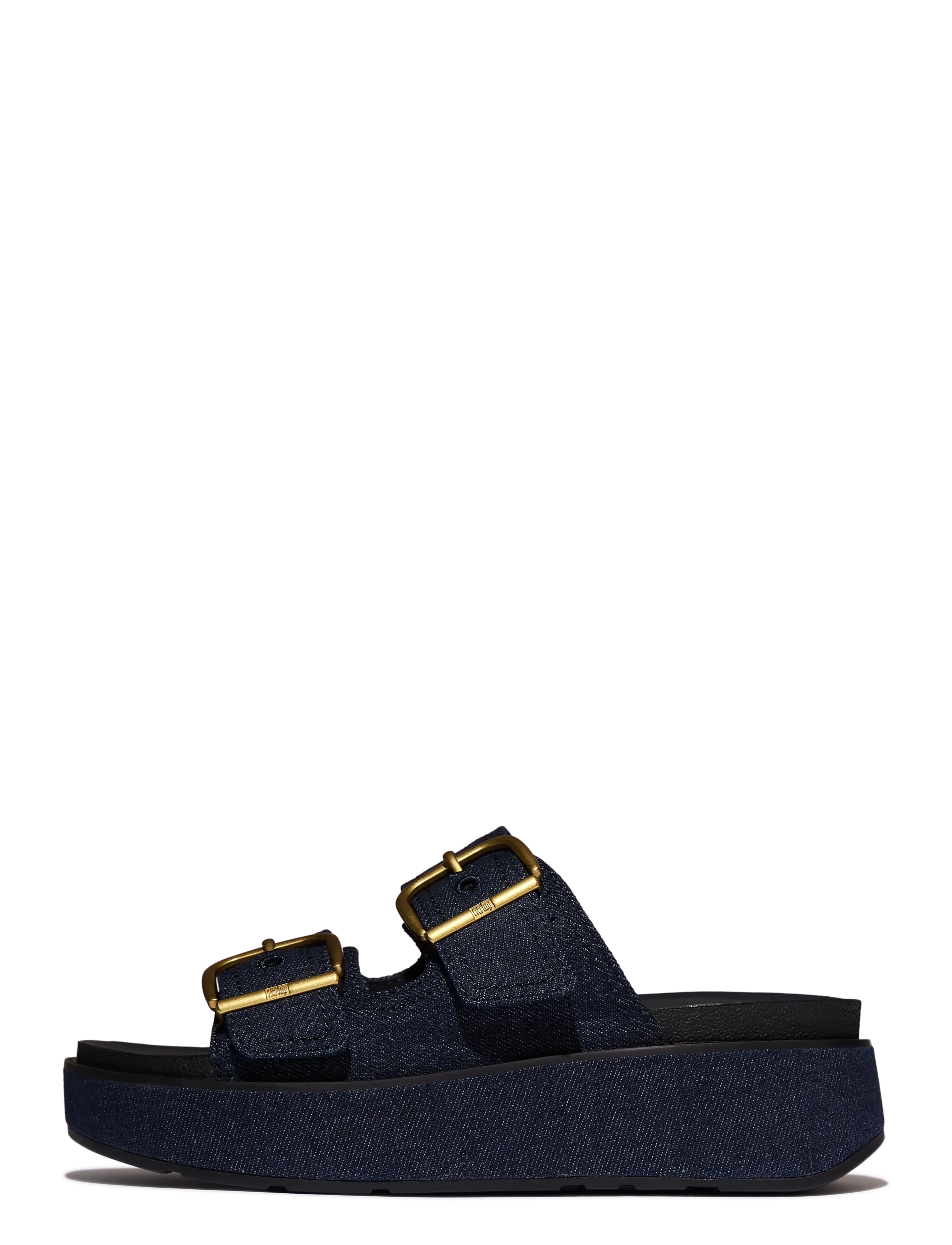 FITFLOP Gen-Ff Max Buckle Two-Bar Denim Slides Navy - 36 - Damen