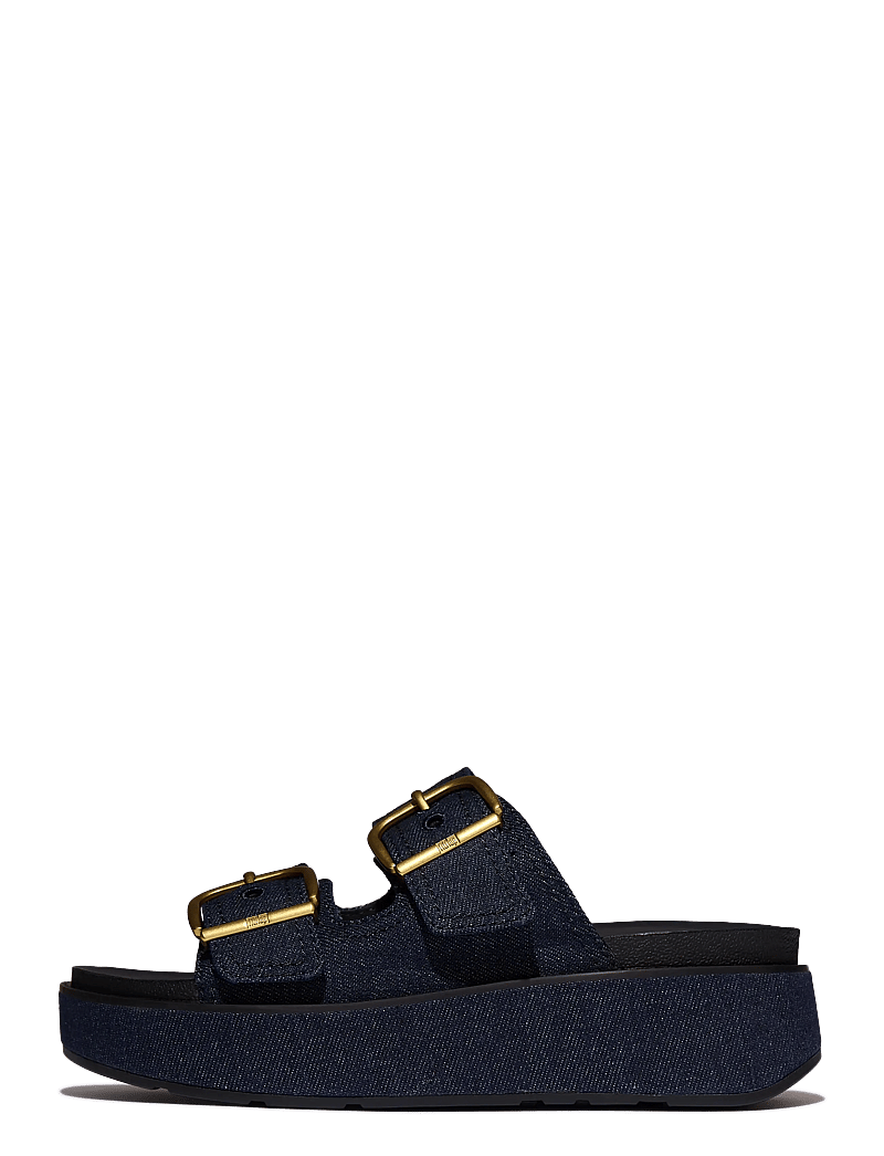 FitFlop - GEN-FF MAX BUCKLE TWO-BAR DENIM SLIDES - plateau-sandalen - dark denim - 1