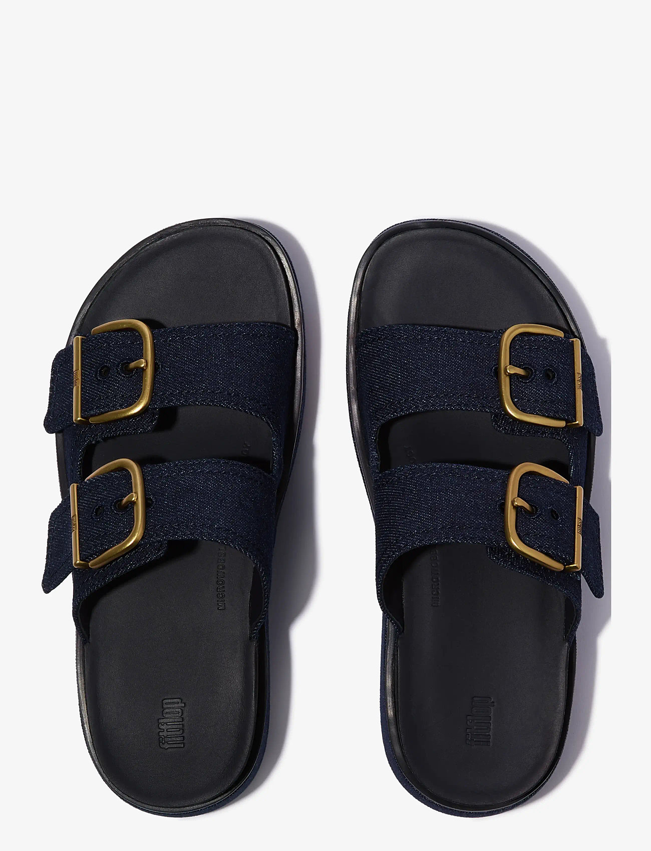 FitFlop - GEN-FF MAX BUCKLE TWO-BAR DENIM SLIDES - plateau-sandalen - dark denim - 2