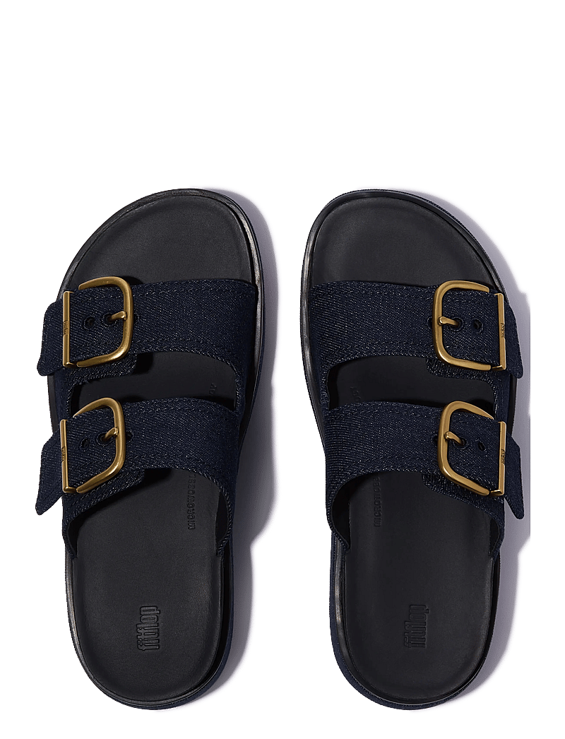 FitFlop - GEN-FF MAX BUCKLE TWO-BAR DENIM SLIDES - plateau-sandalen - dark denim - 2