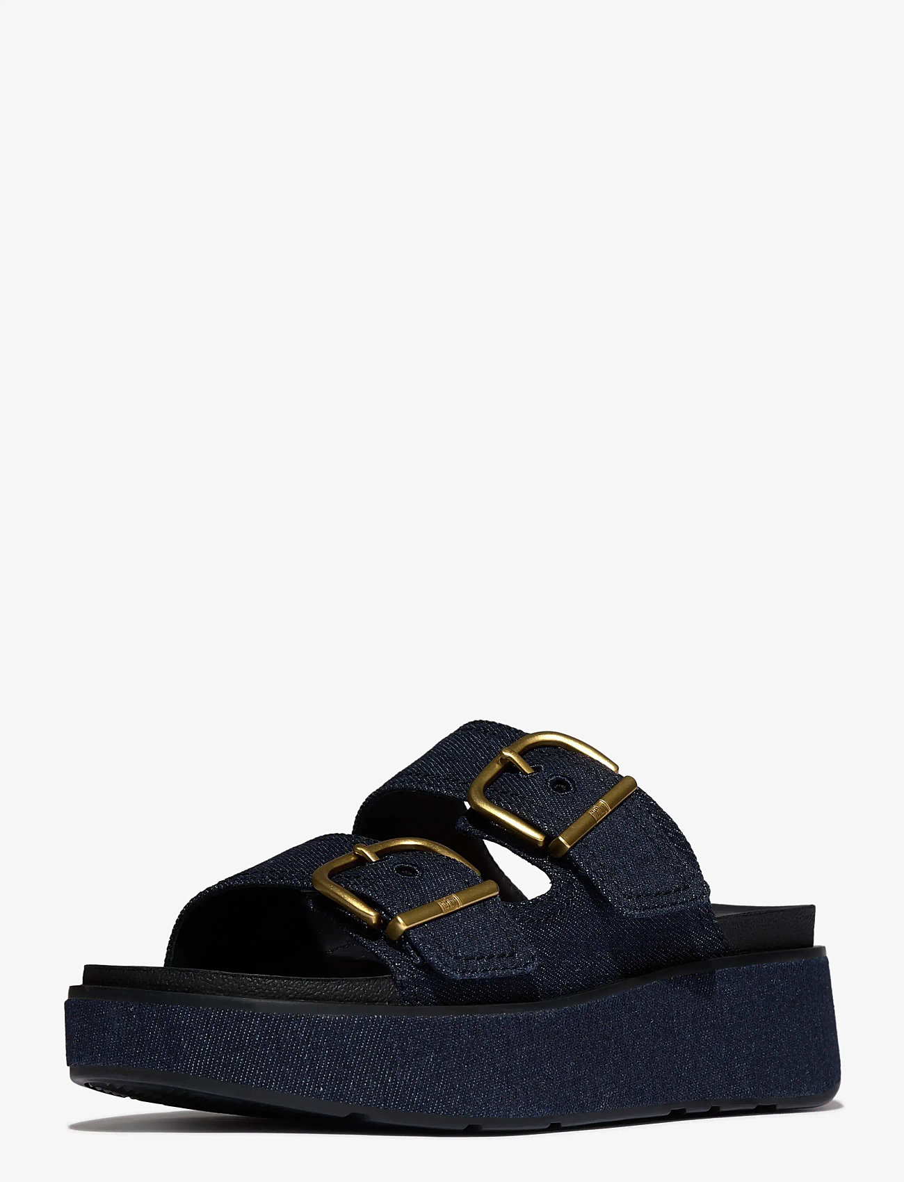 FitFlop - GEN-FF MAX BUCKLE TWO-BAR DENIM SLIDES - plateau-sandalen - dark denim - 3